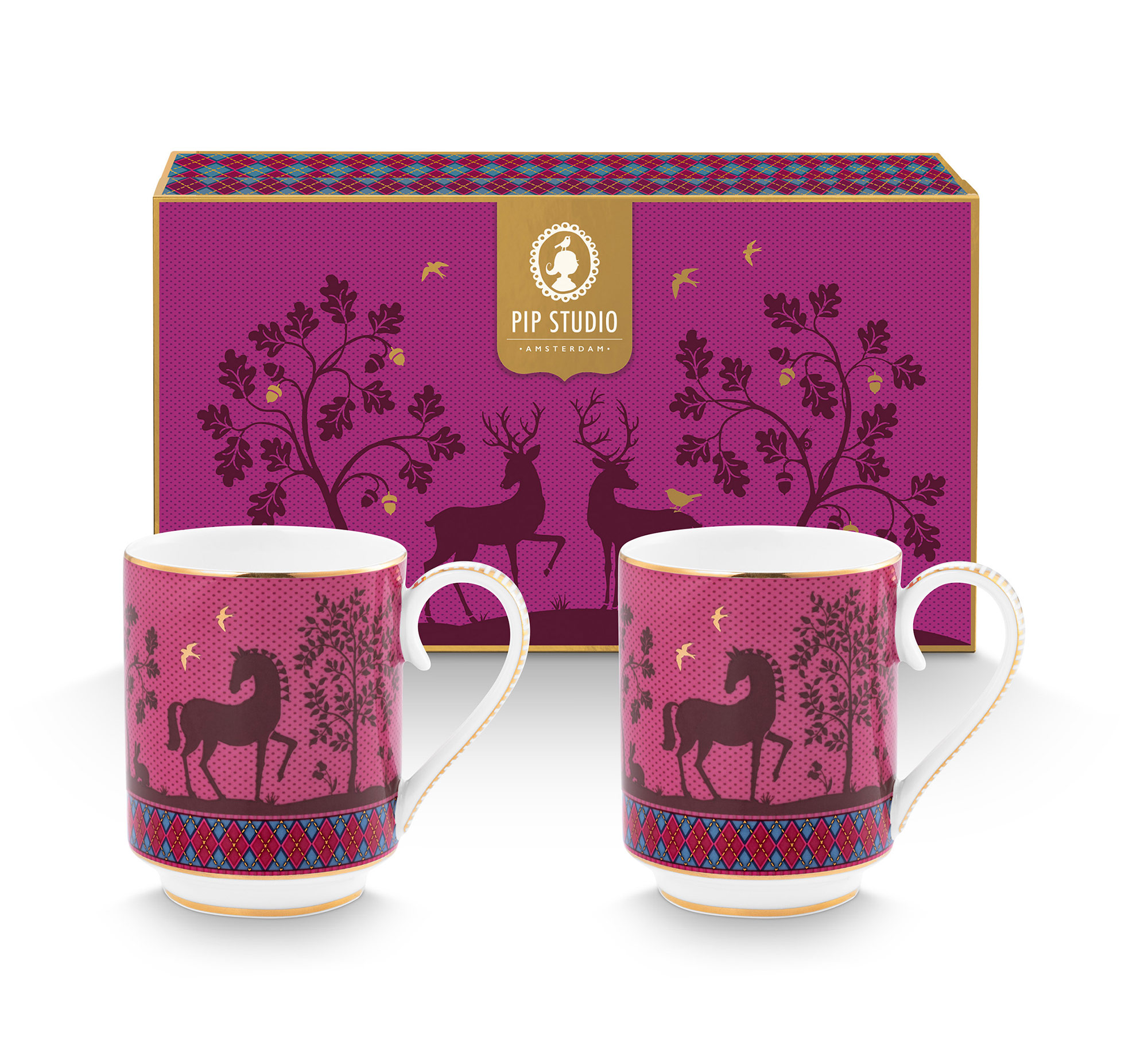 Pip Studio 2er Set Becher klein Deerest Darling | Pink