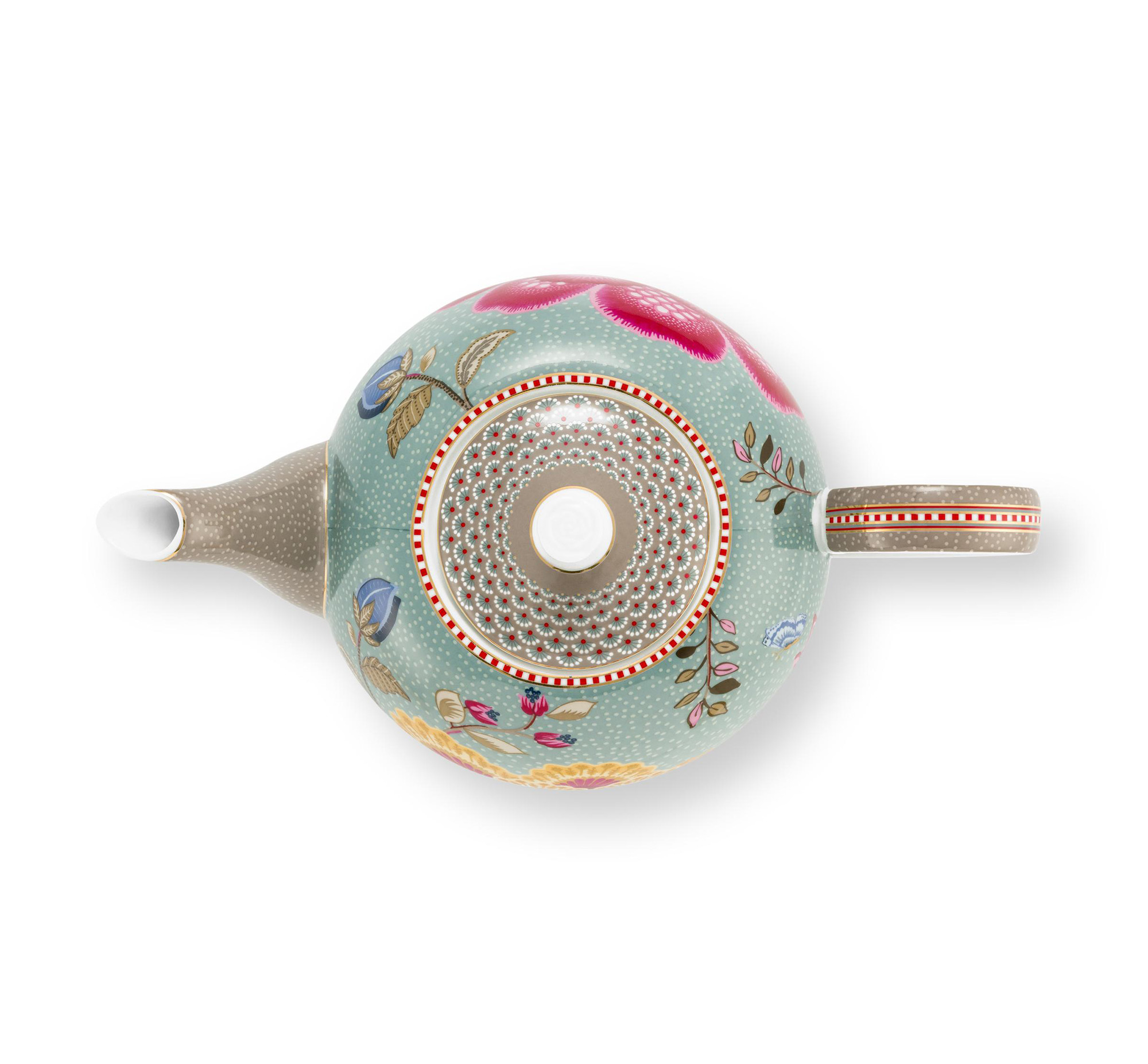 Pip Studio Teekanne gross Blooming Tales | Khaki-Blue