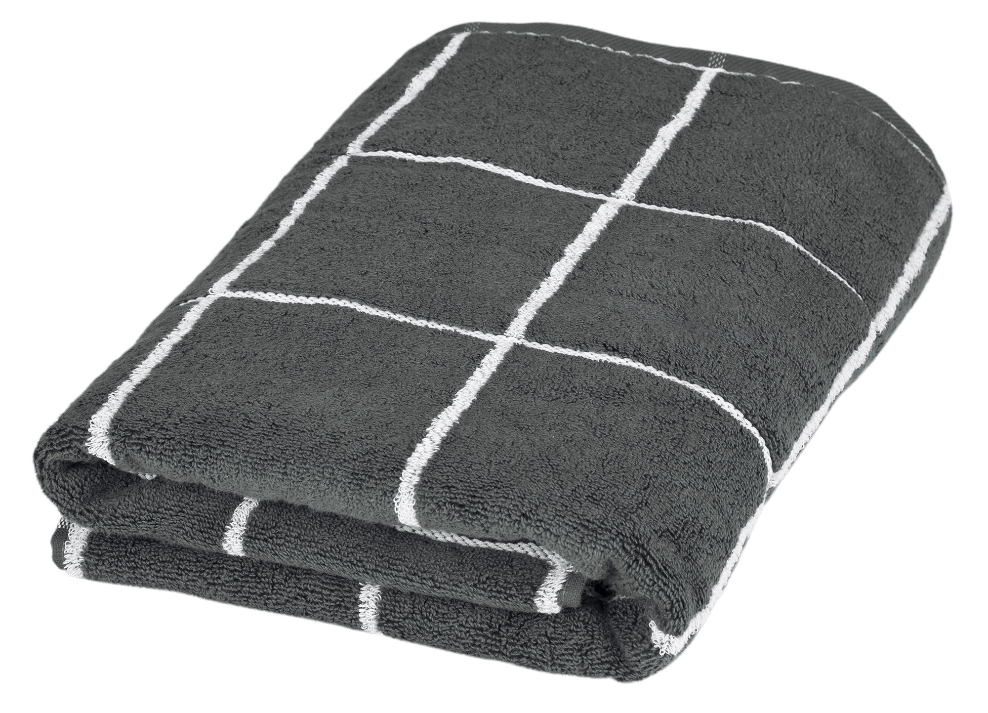 Ross Duschtuch Sensual Skin Karo 9032 | 86 Anthrazit-Weiß
