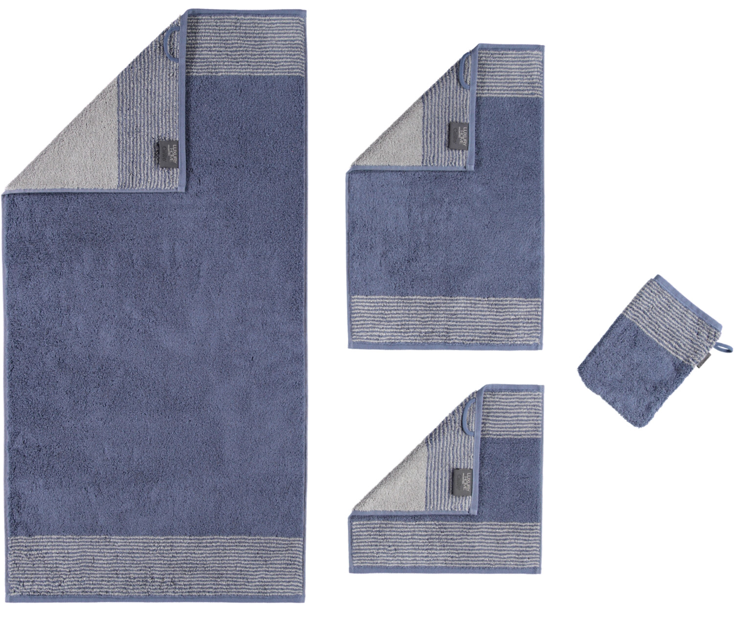 Cawö Gästetuch Luxury Home  Two-Tone 590 | 10 Nachtblau