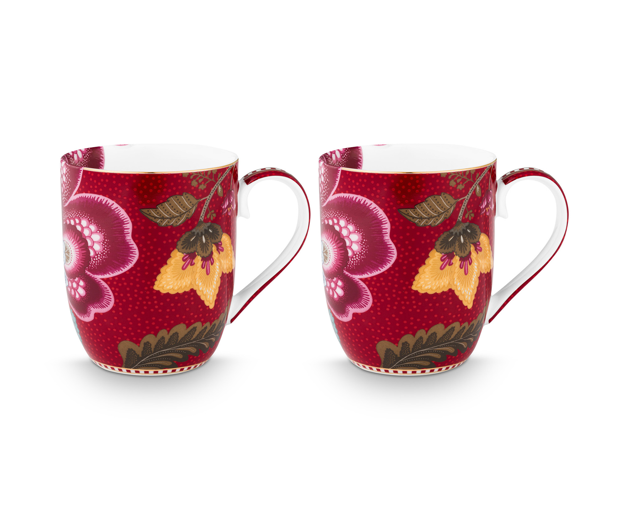 Pip Studio 2er Set Becher klein Blooming Tales | Dark Red
