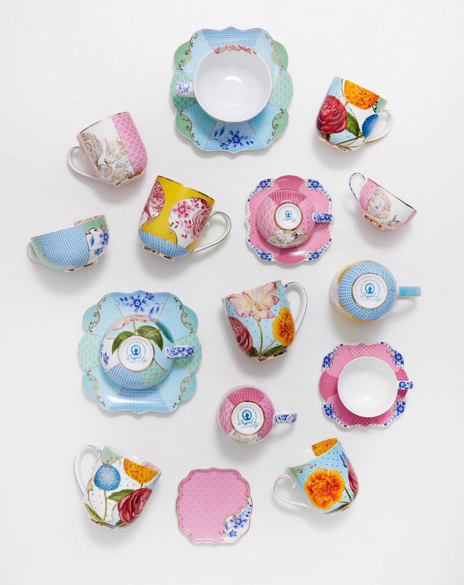 Pip Studio 3er Set Tasse klein Royal | Flowers