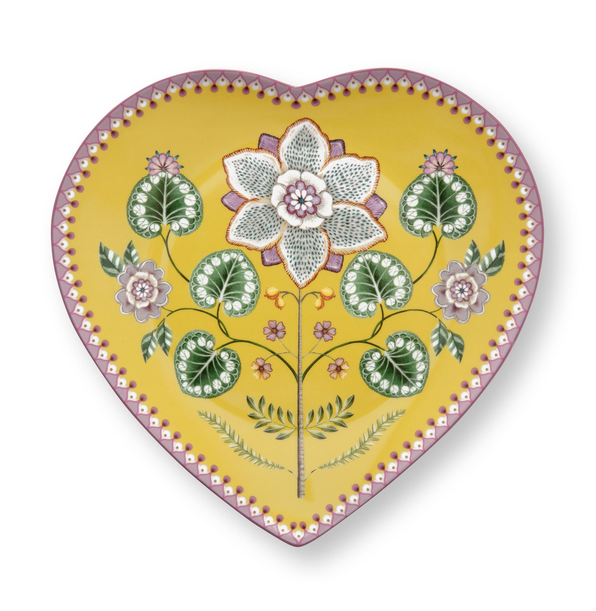 Pip Studio 2 herzförmige Teller Lily & Lotus | Yellow