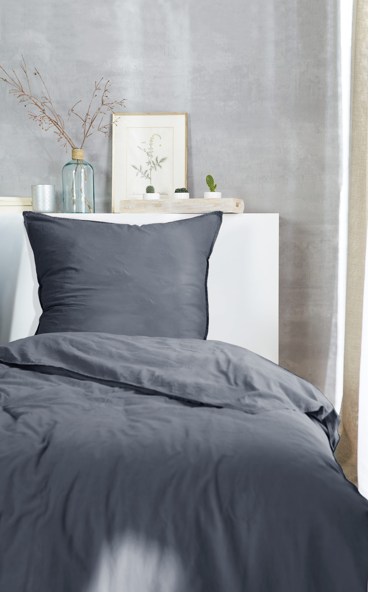Thomas Renforce-Bettwäsche Stonewashed  | 888 anthrazit