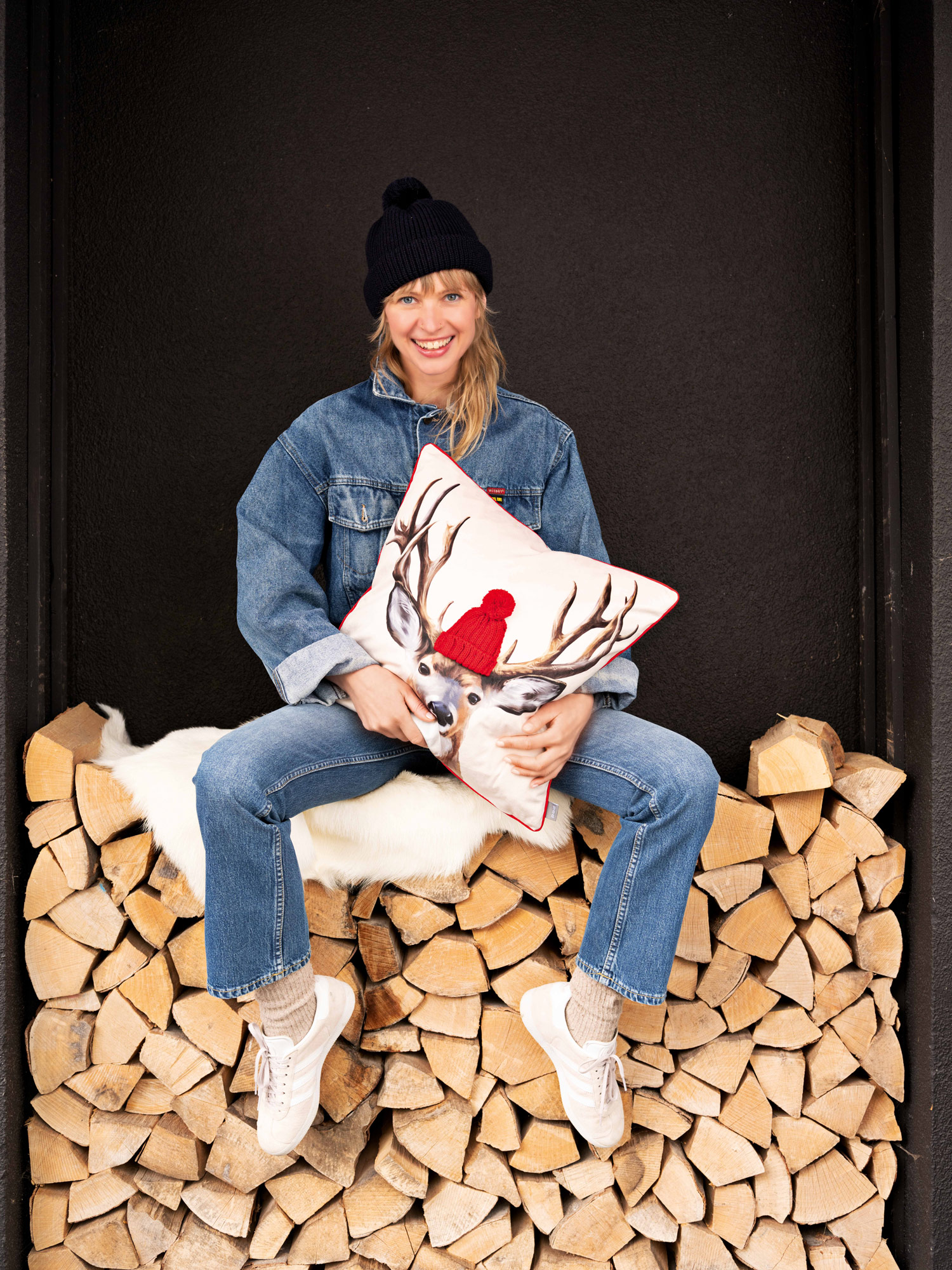 Pad Kissenhülle Reindeer | red