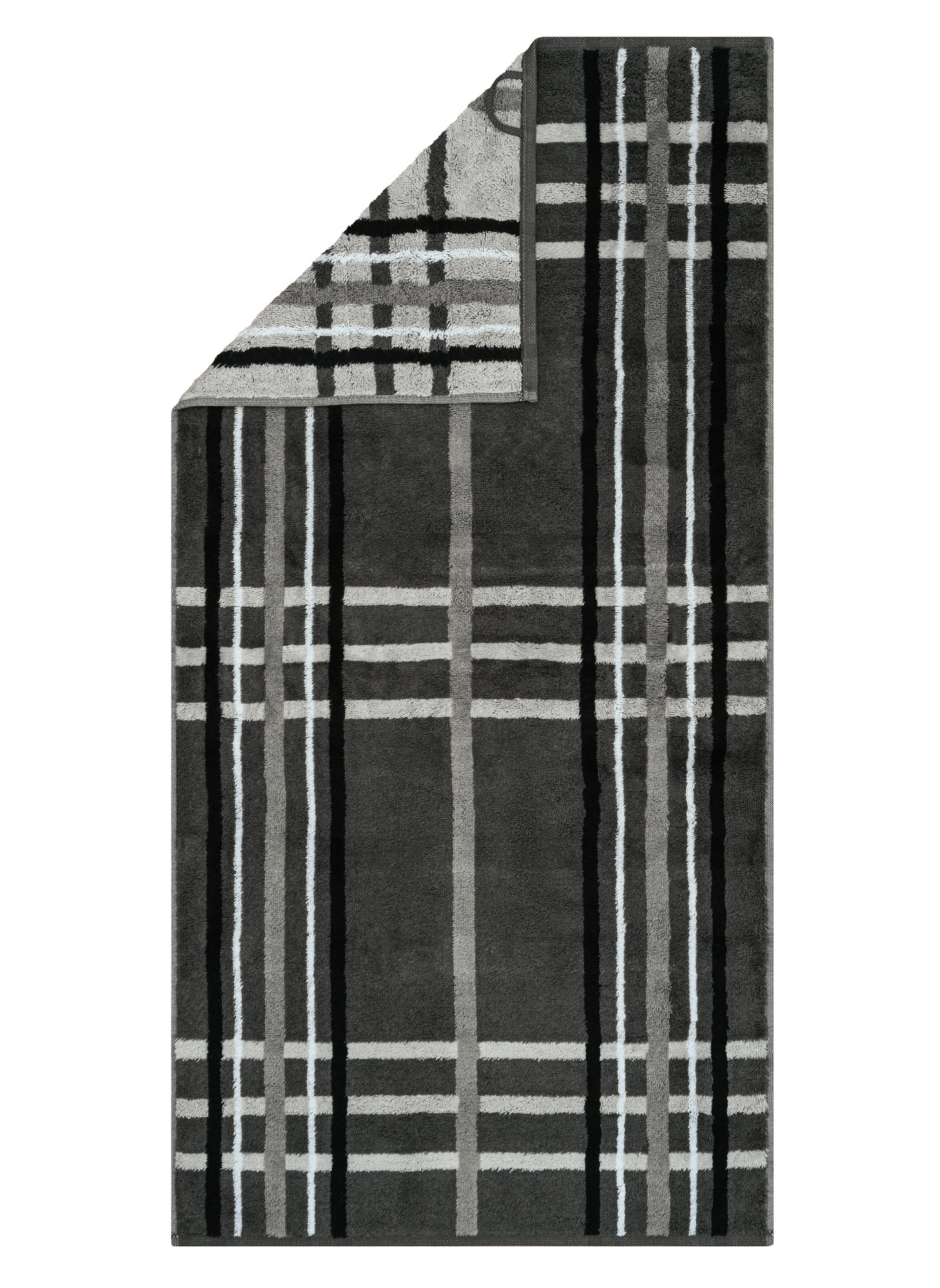 Cawö Handtuch Noblesse Check 1089 | 77 anthrazit