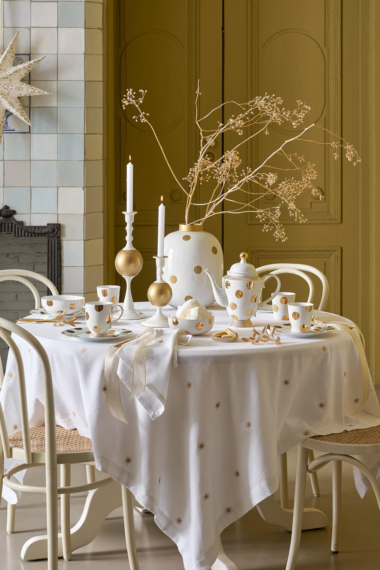 Pip Studio Tasse Gross Dot Delight | Weiss-Gold