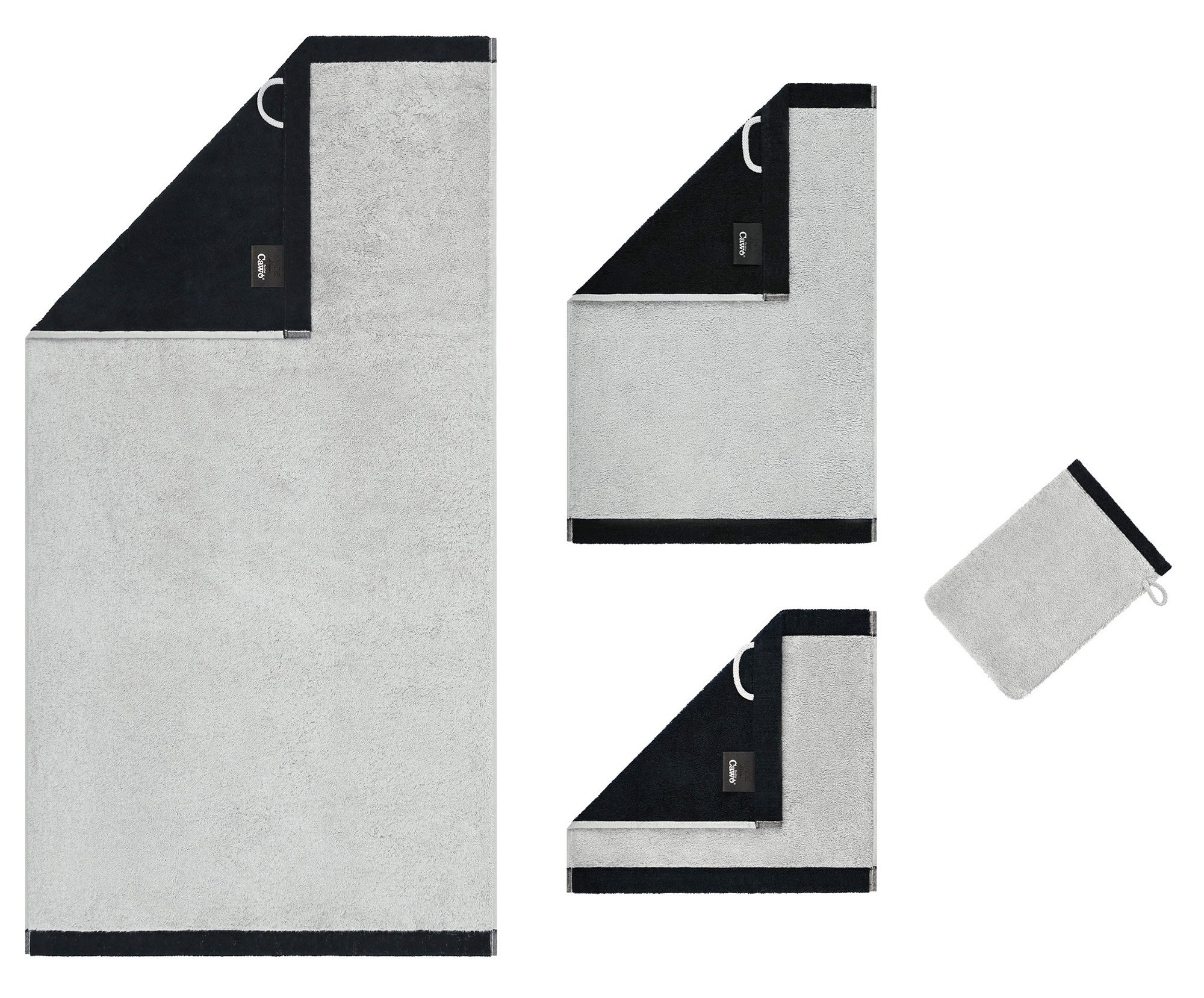 Cawö Duschtuch Lifestyle Splash 7071 | 79 platin/schwarz