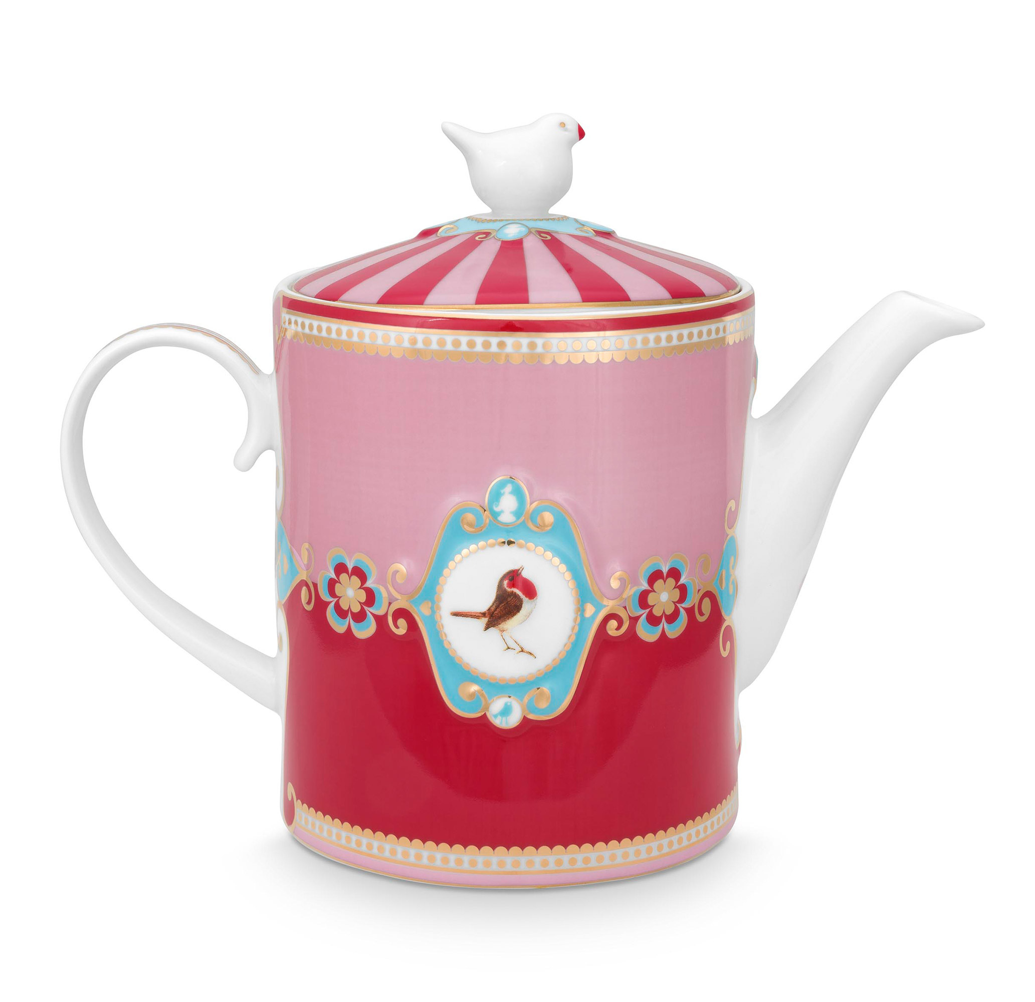 Pip Studio Teekanne gross Love Birds | rot-pink