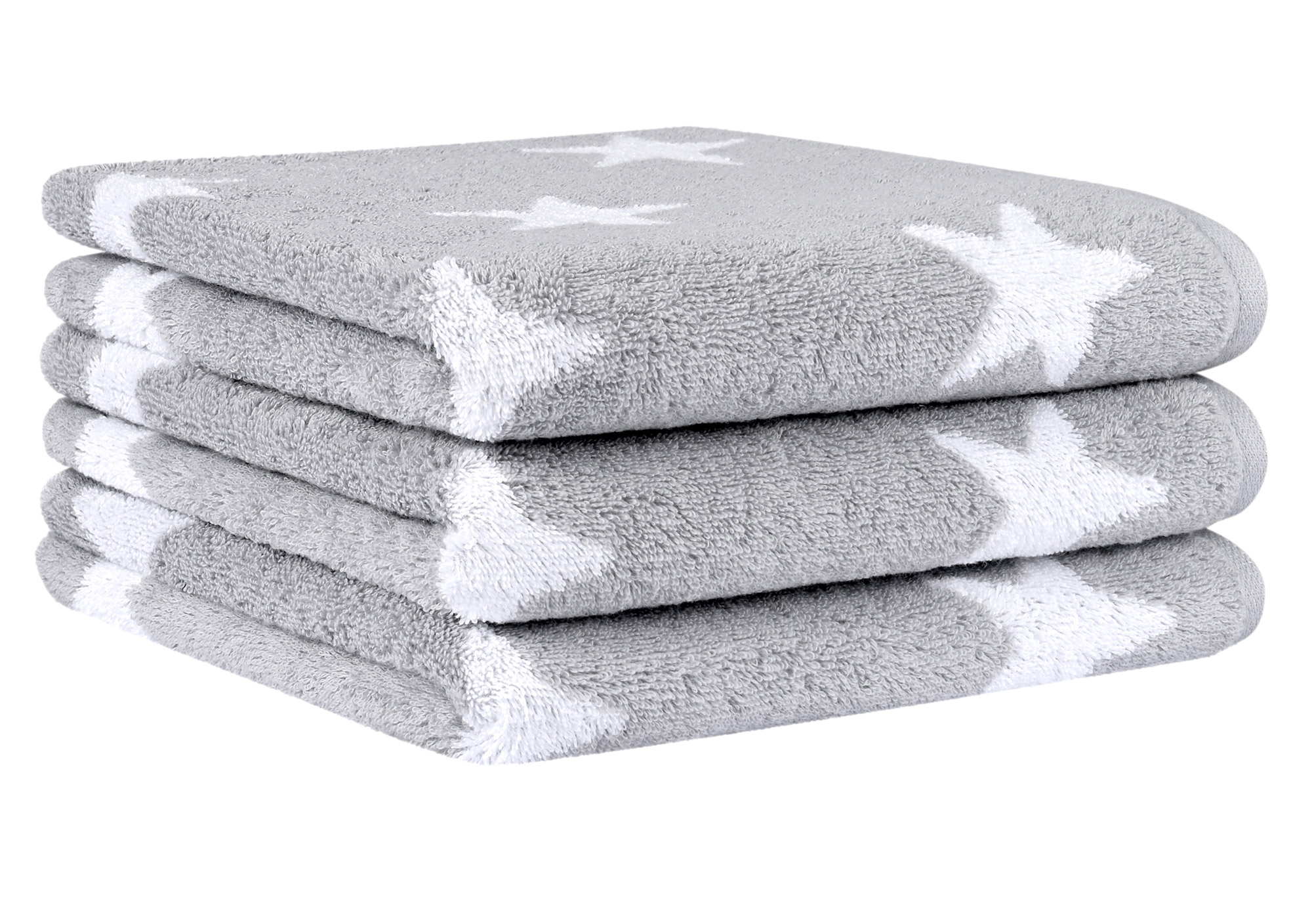 Cawö Handtuch New Stars 6260 | 76 platin/weiß
