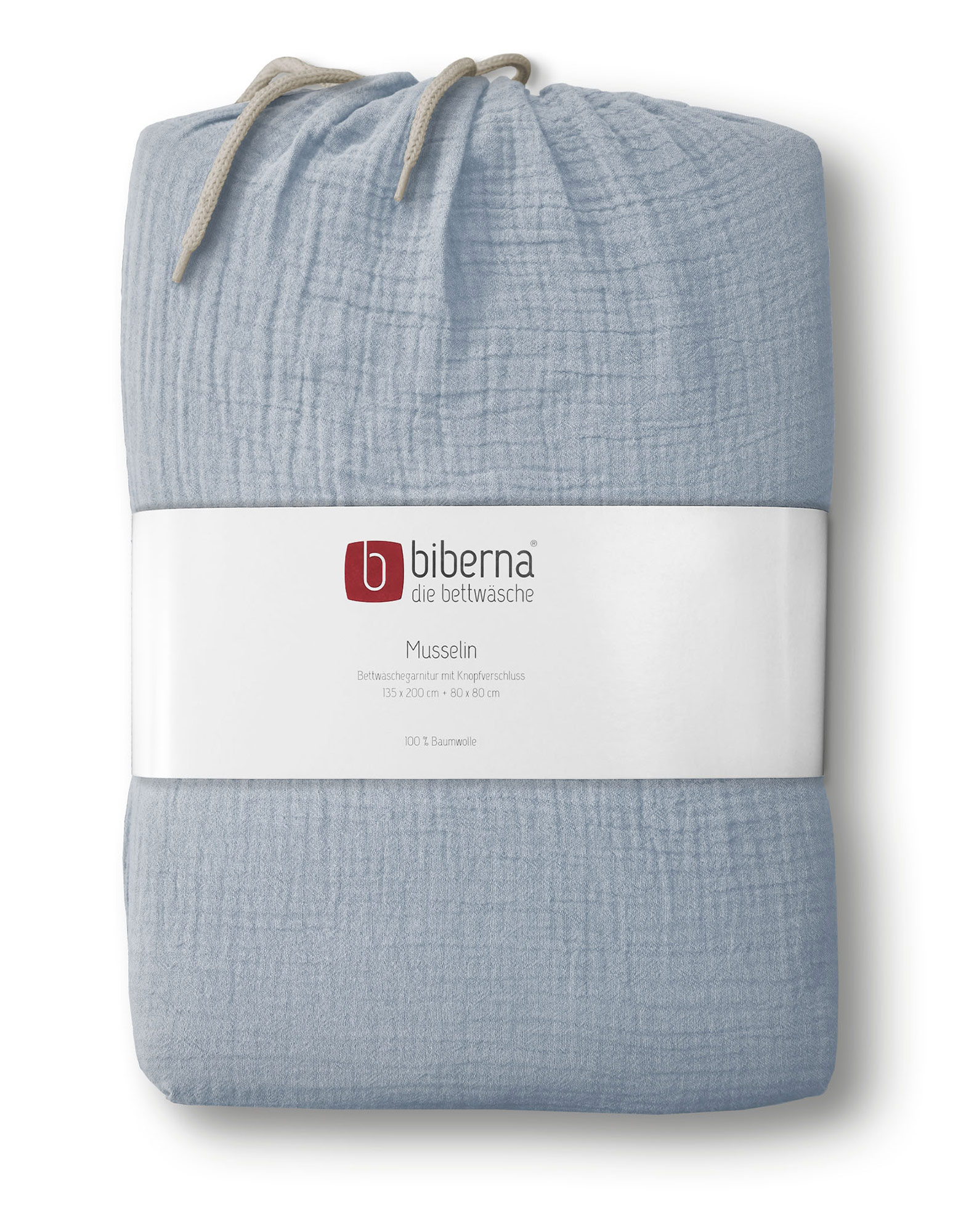 Biberna Musselin-Bettwäsche 0480500 | 220 Taubenblau