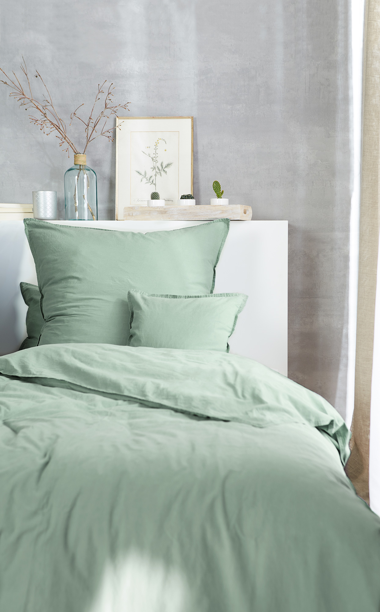 Thomas Renforce-Bettwäsche Stonewashed  | 518 olive