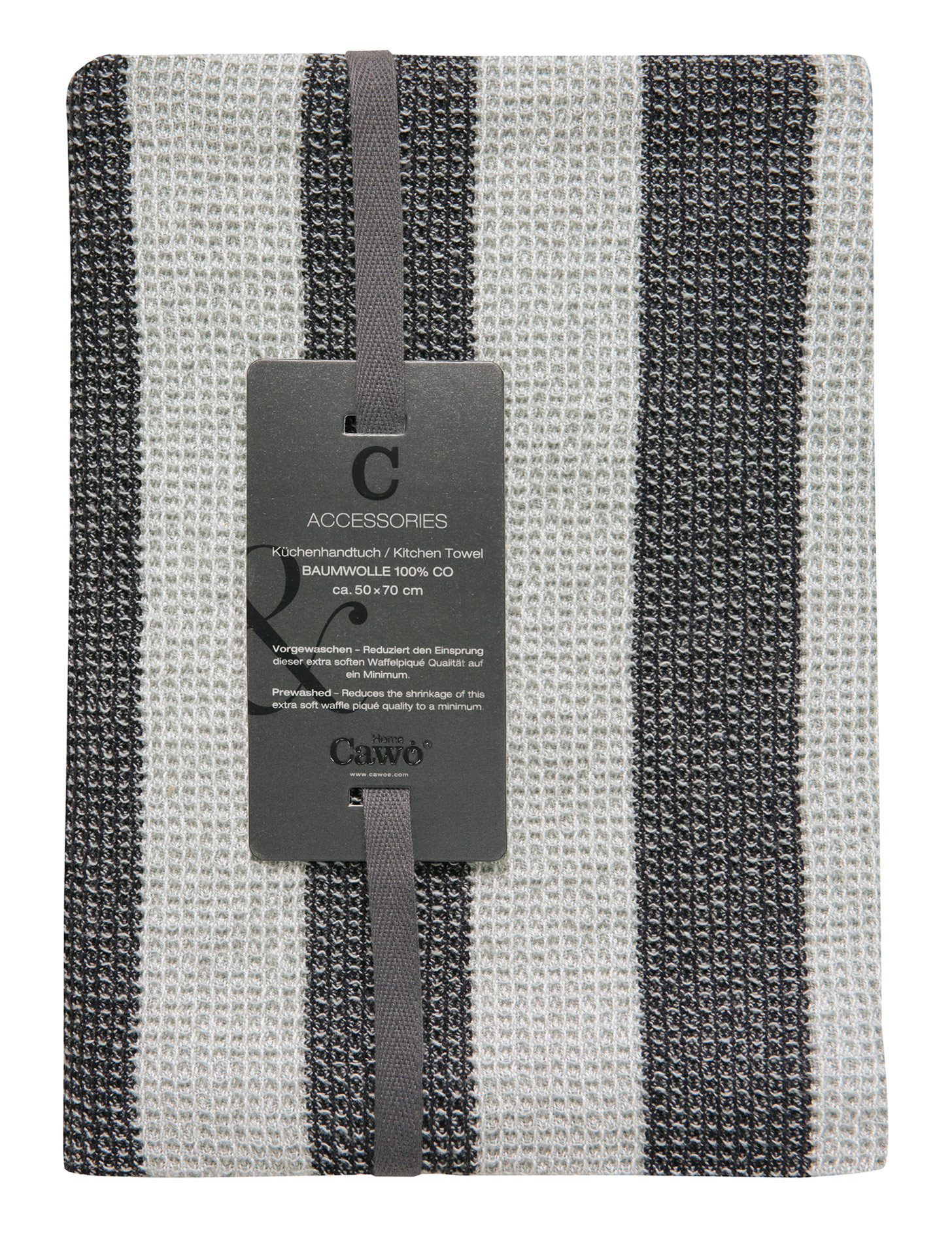 Cawö Küchenhandtuch Piqué Cuisine 536 | 97 schwarz/platin