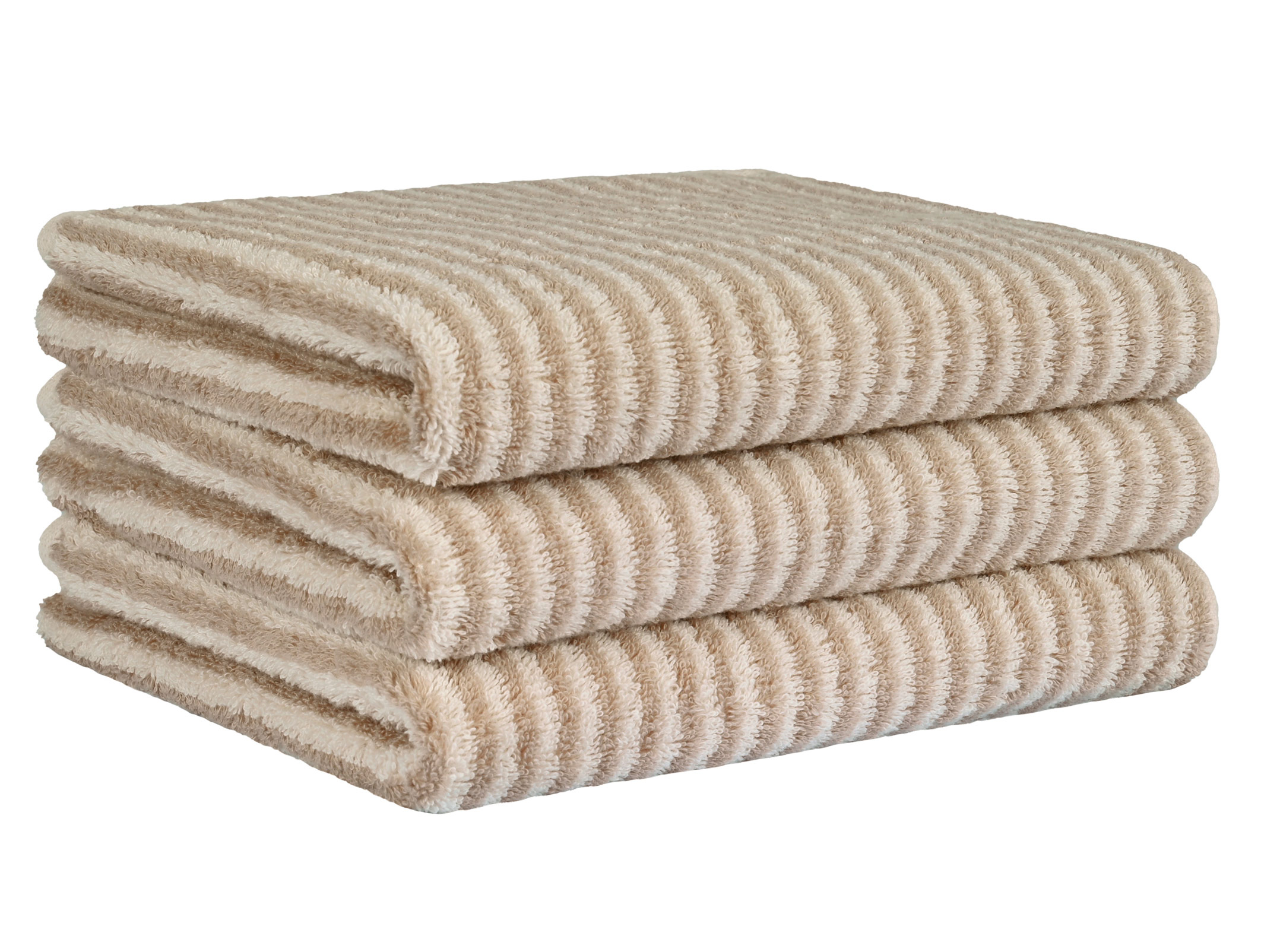 Cawö Handtuch Luxury Home Two-Tone Stripe 480 | 36 natur