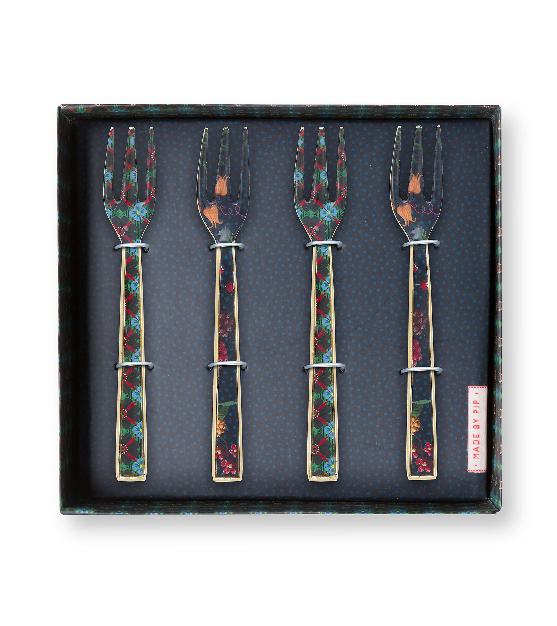 Pip Studio 4 Kuchengabeln emailliert Berry Blues | blau