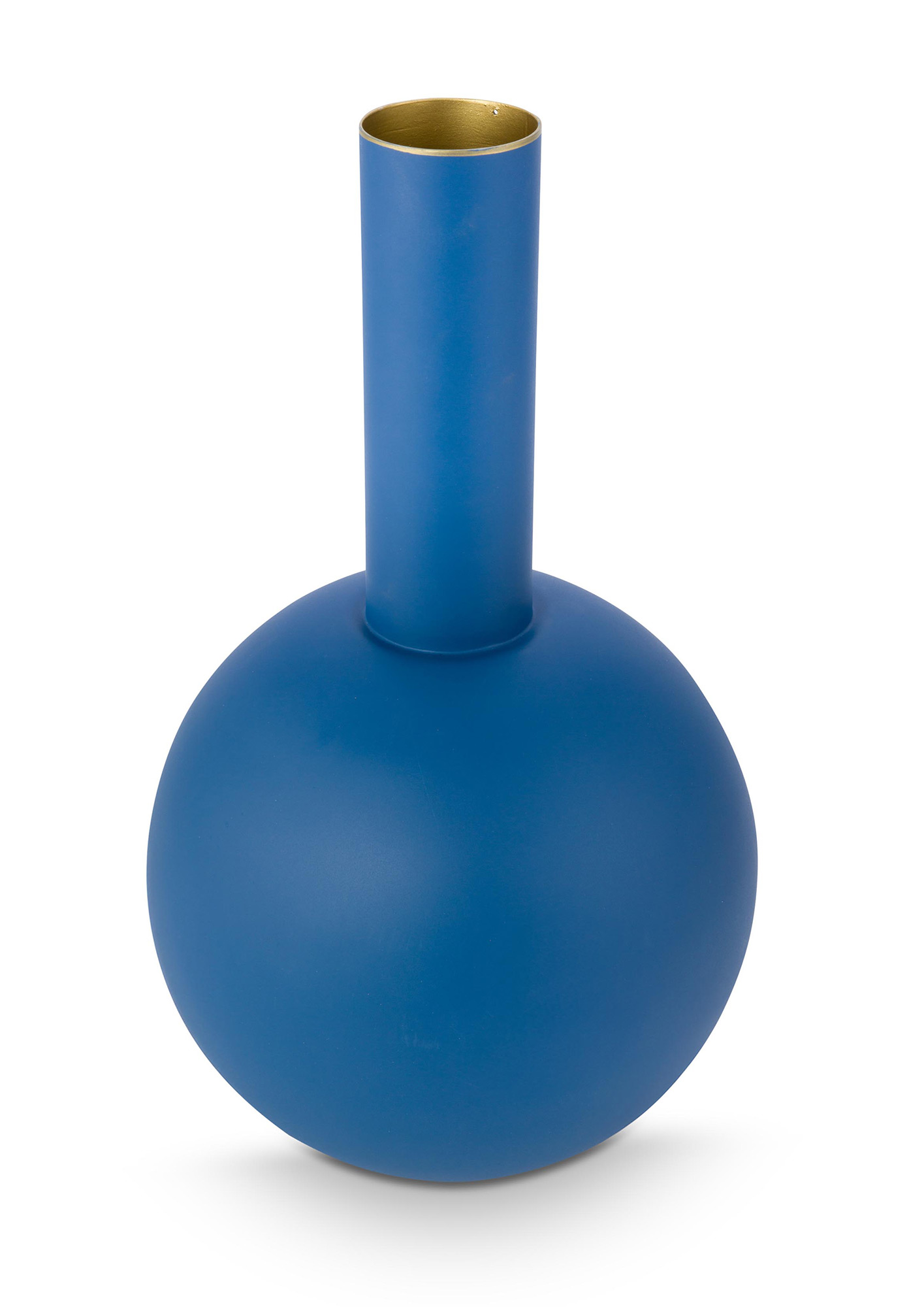 Pip Studio Vase Metall gross Blue Bird | mittelblau