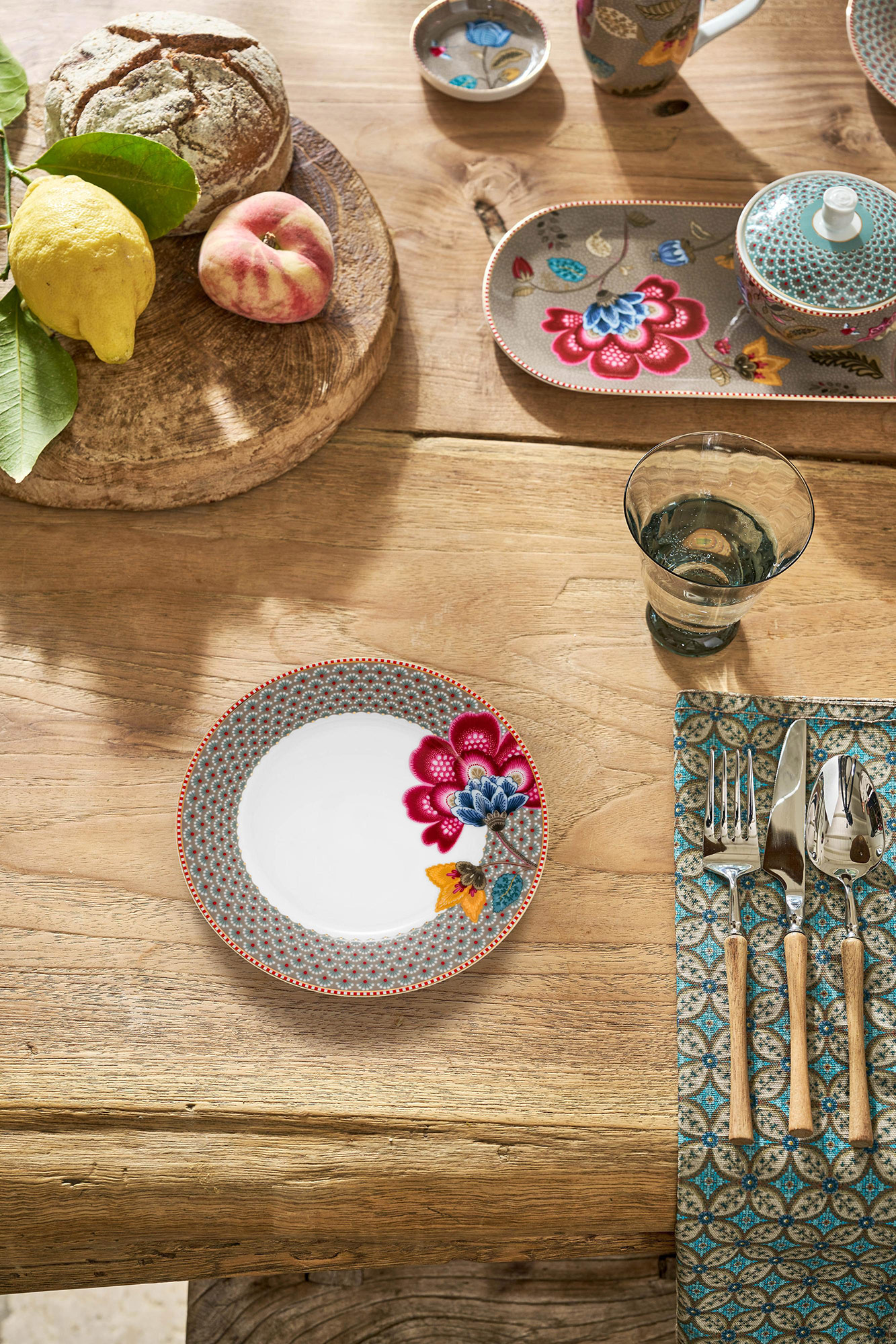 Pip Studio Frühstücksteller Blooming Tales | Khaki