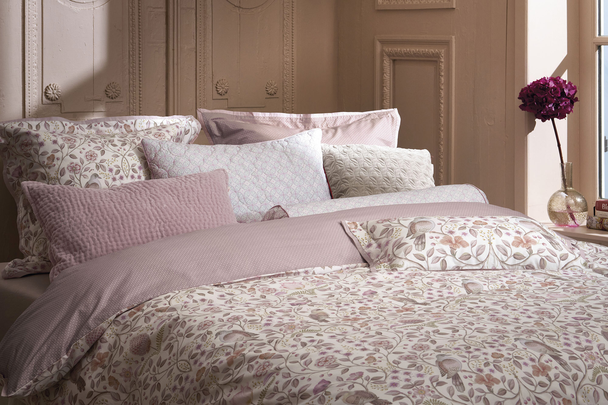 Pip Studio Perkalbettwäsche Garden of Dove | Off-White