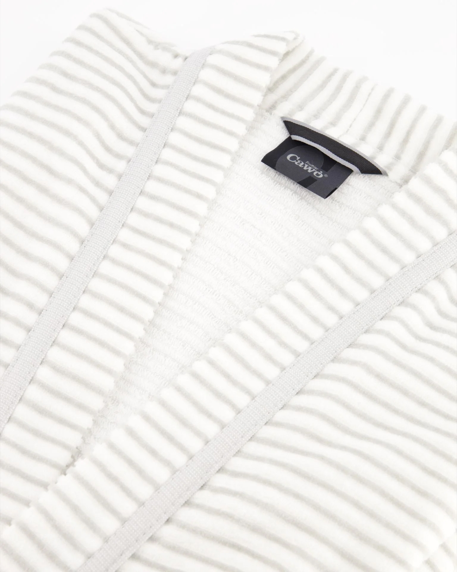 Cawö Damen Kimono-Bademantel 1214 | 76 weiß-silber