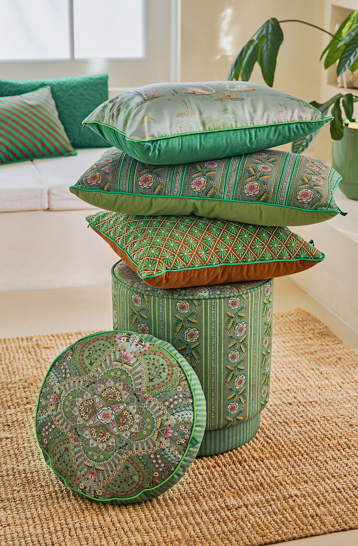 Pip Studio Zierkissen Darjeeling Days | grün