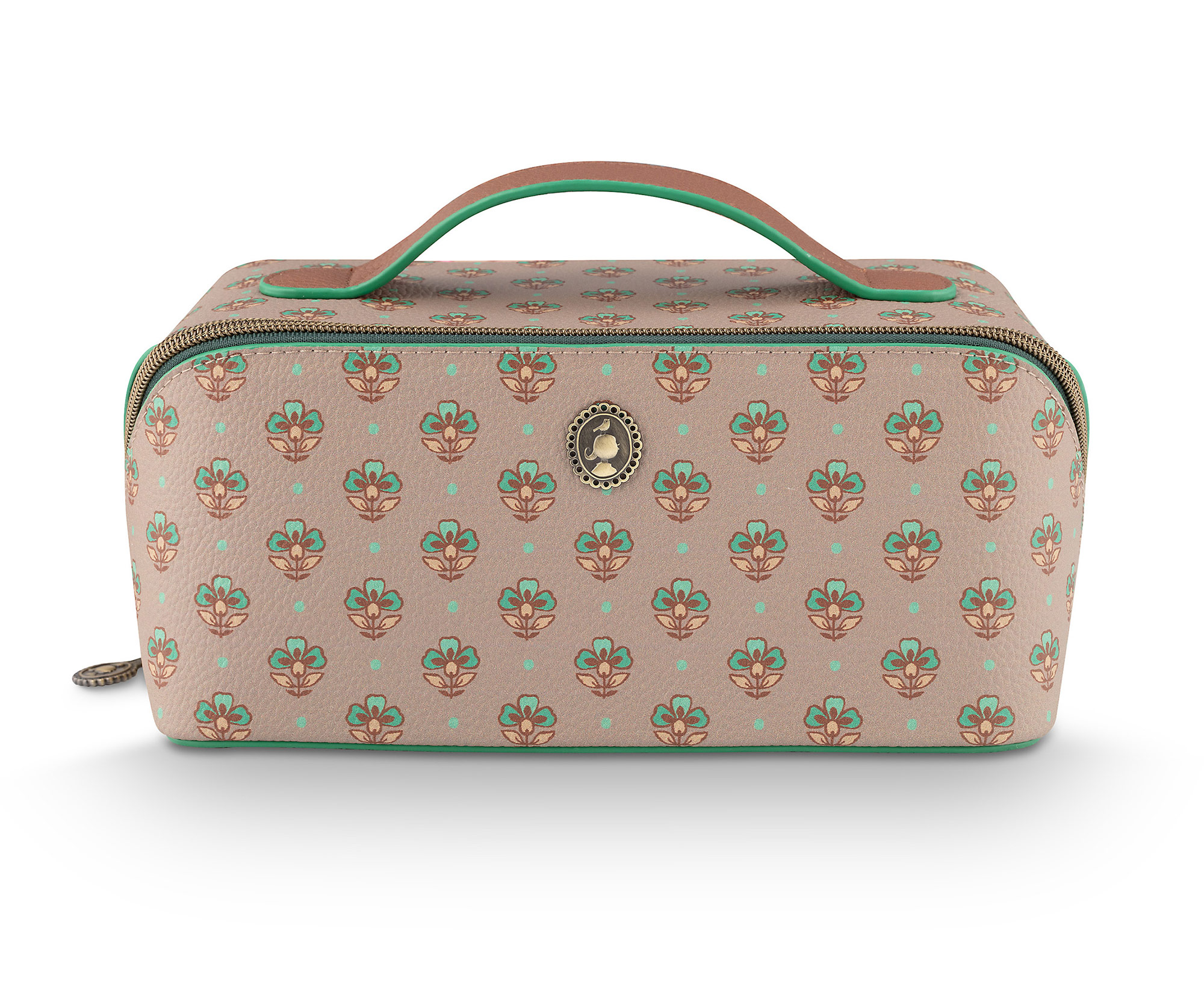 Pip Studio Kosmetiktasche Jaipur Flower | khaki-grün