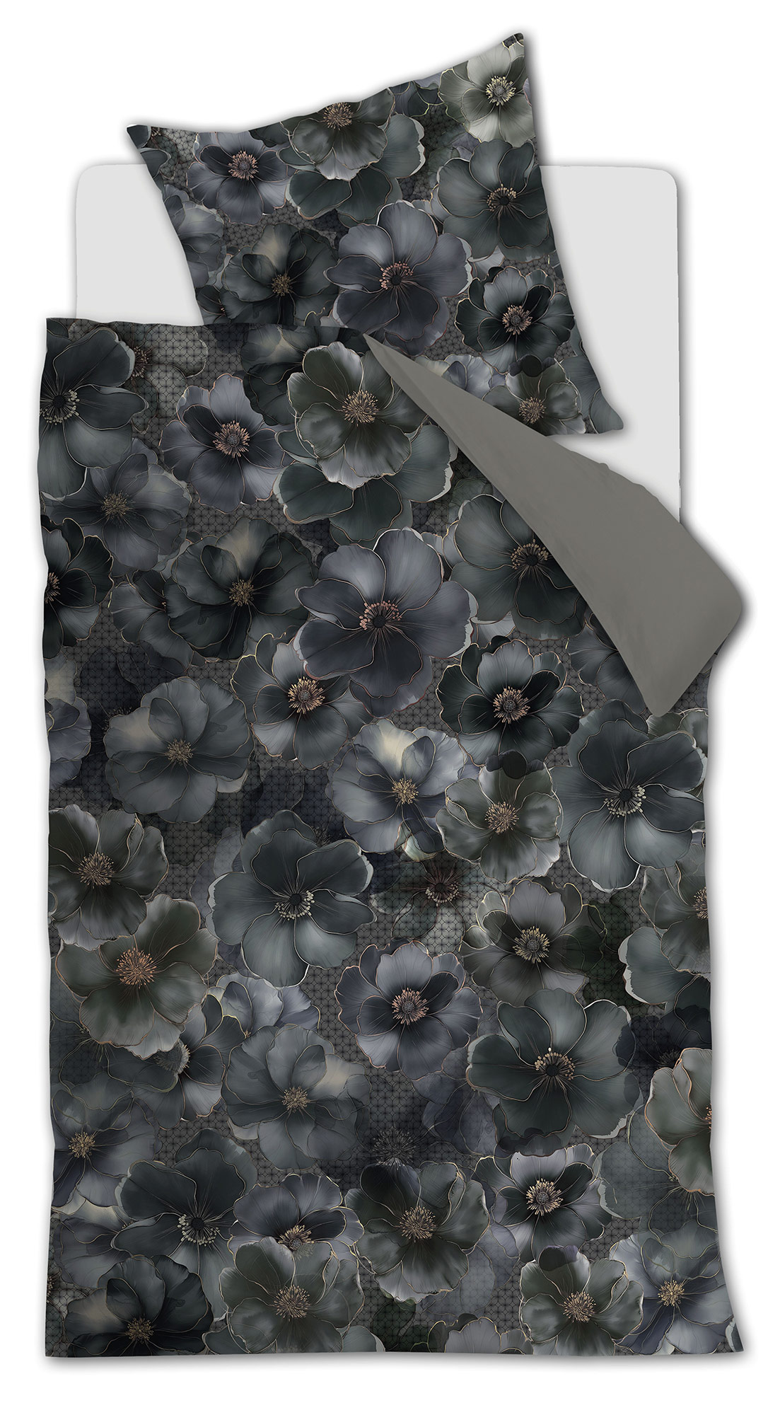Beddinghouse  Baumwoll-Bettwäsche Decorum | graugrün
