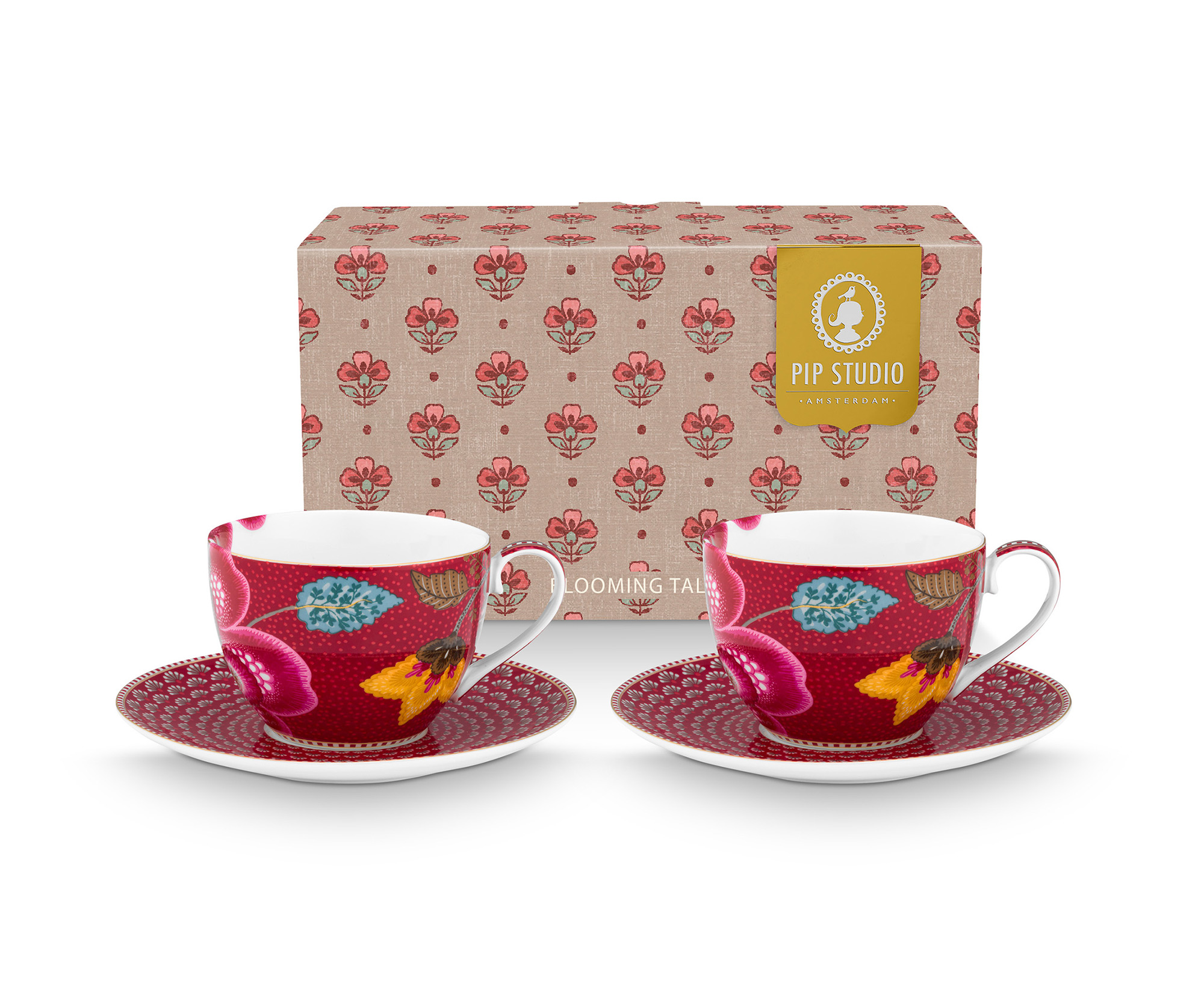 Pip Studio 2er Set Tasse & Untertasse Blooming Tales | Dark