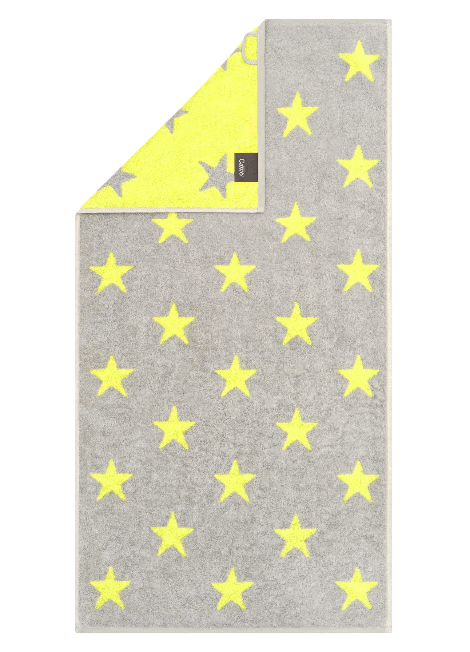 Cawö Handtuch New Stars | 75 platin/lime