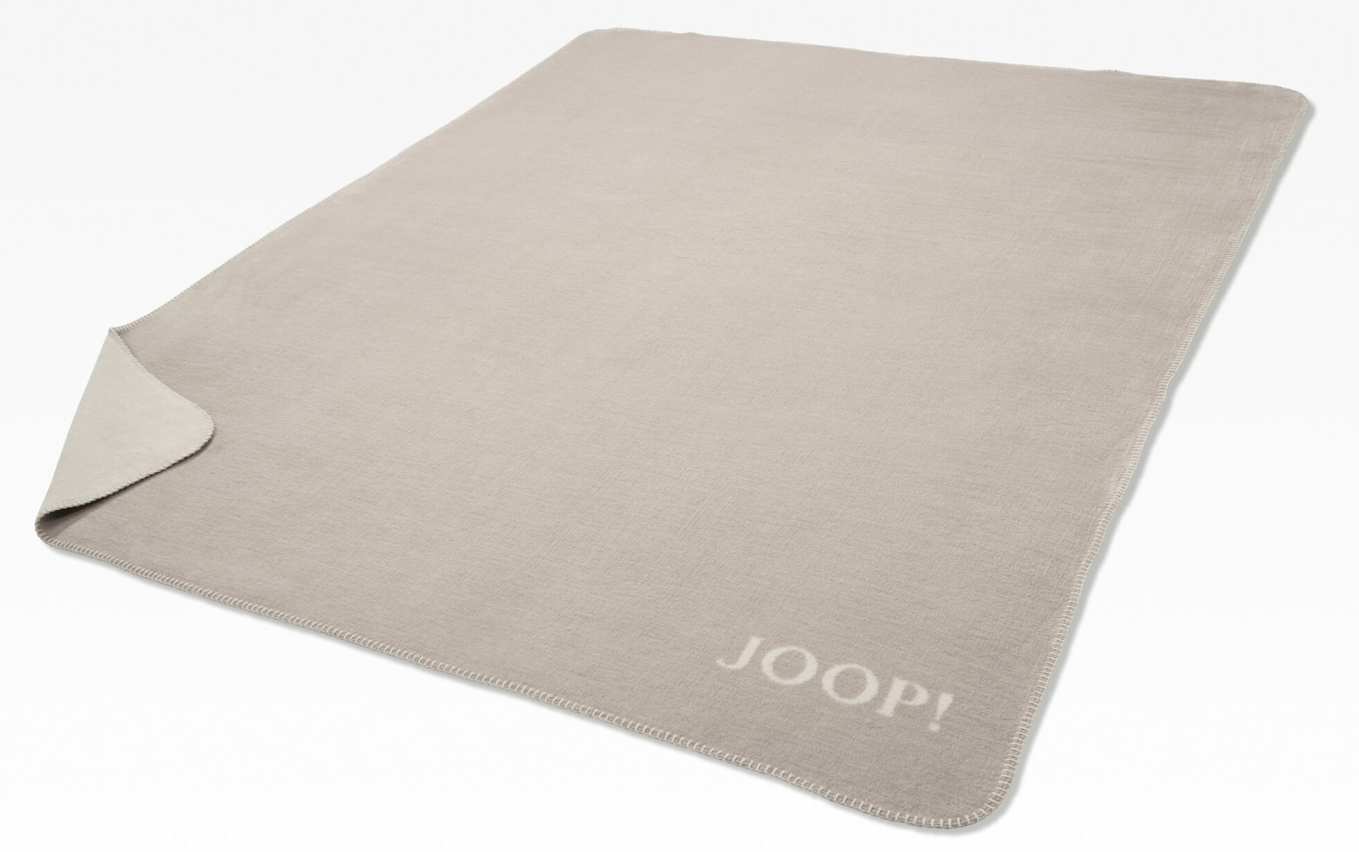 JOOP! Plaid / Wohndecke UNI-DOUBLEFACE | Sand-Pergament