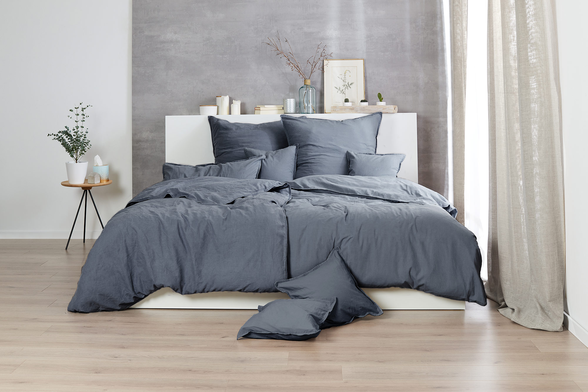 Thomas Renforce-Bettwäsche Stonewashed  | 888 anthrazit