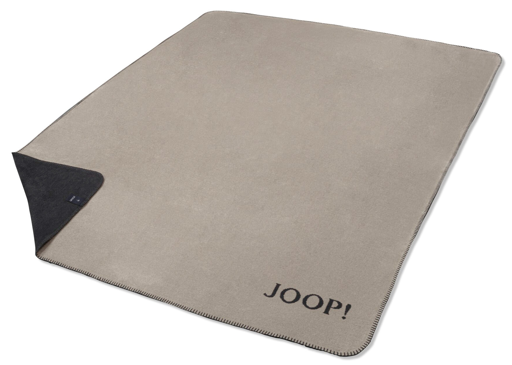 JOOP! Plaid / Wohndecke UNI-DOUBLEFACE | Stein-Anthrazit