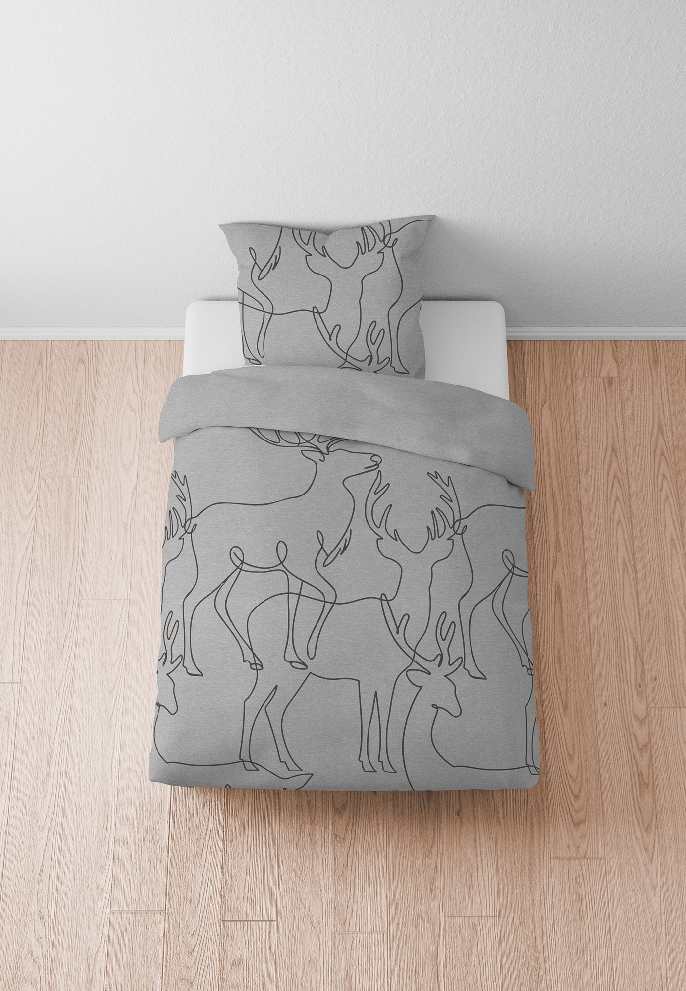 Biberna Melange-Flanellbettwäsche 840517 | 017 Sturmgrau