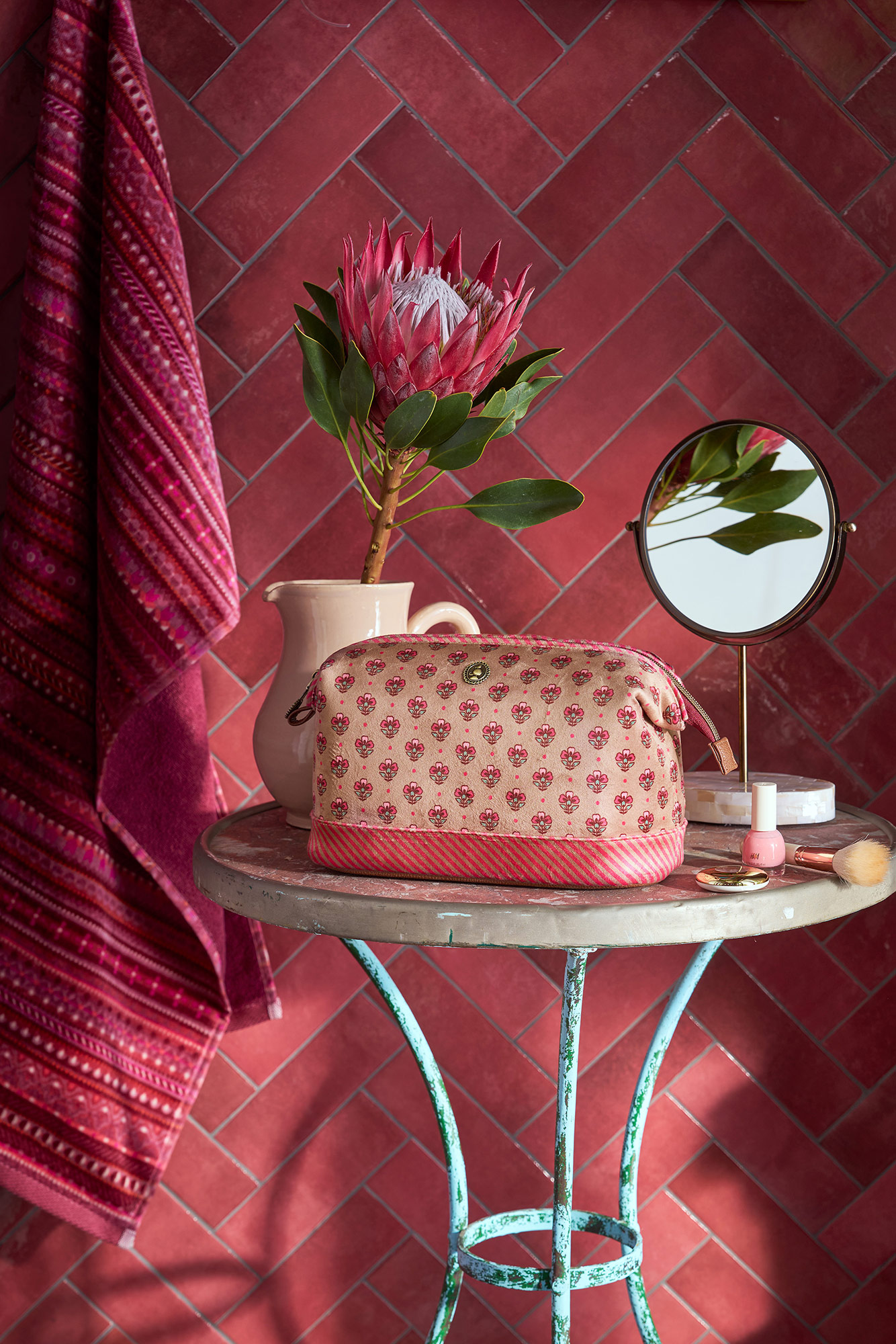 Pip Studio Kosmetiktasche Jaipur Flower | sand-pink