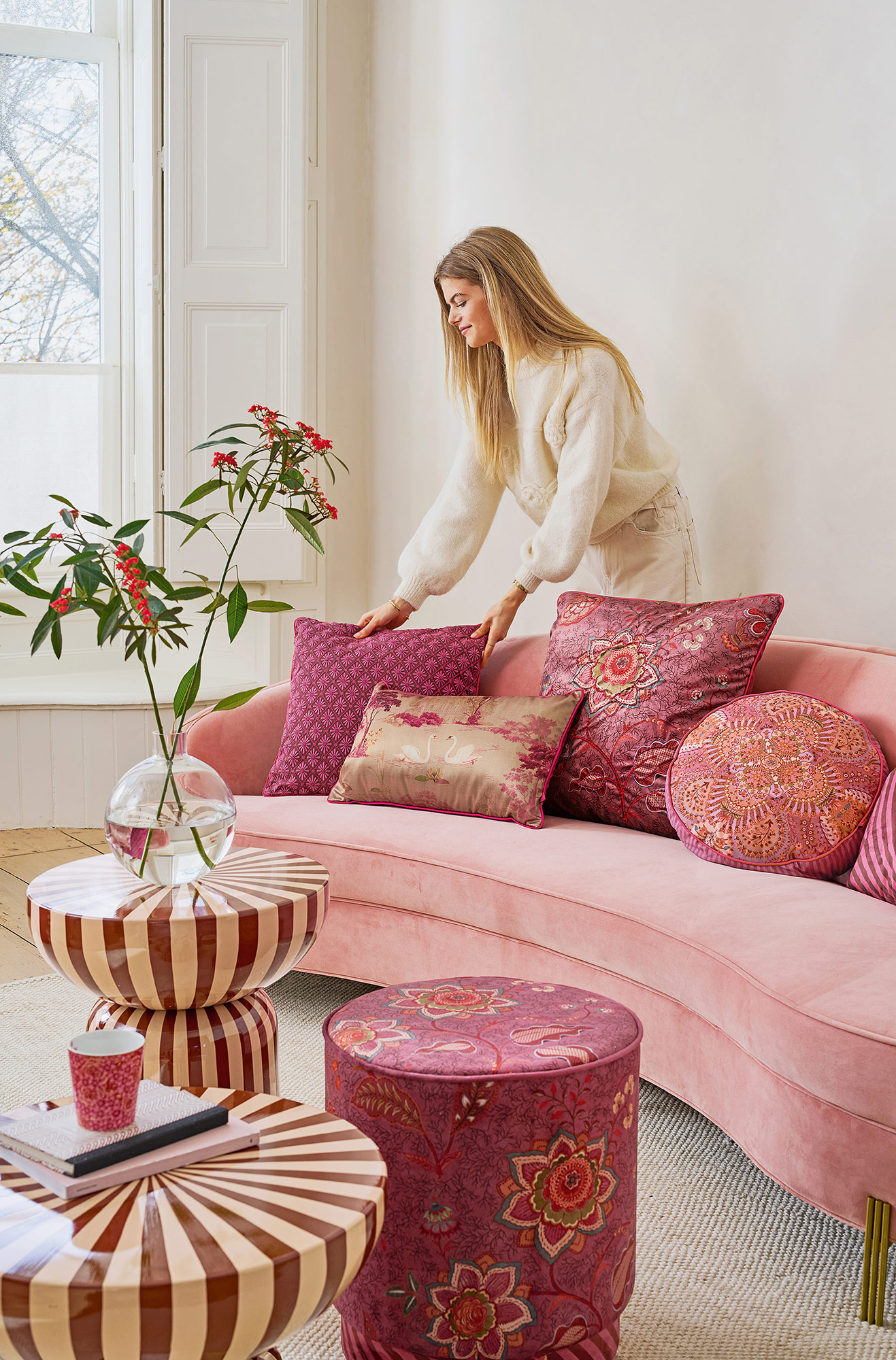 Pip Studio Zierkissen Alfombra | pink