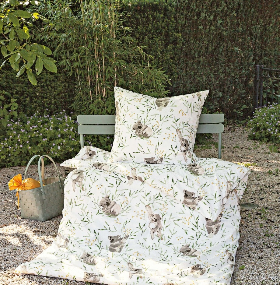 Janine Mako Soft-Seersucker Bettwäsche Tango | 06 Grün Taupe