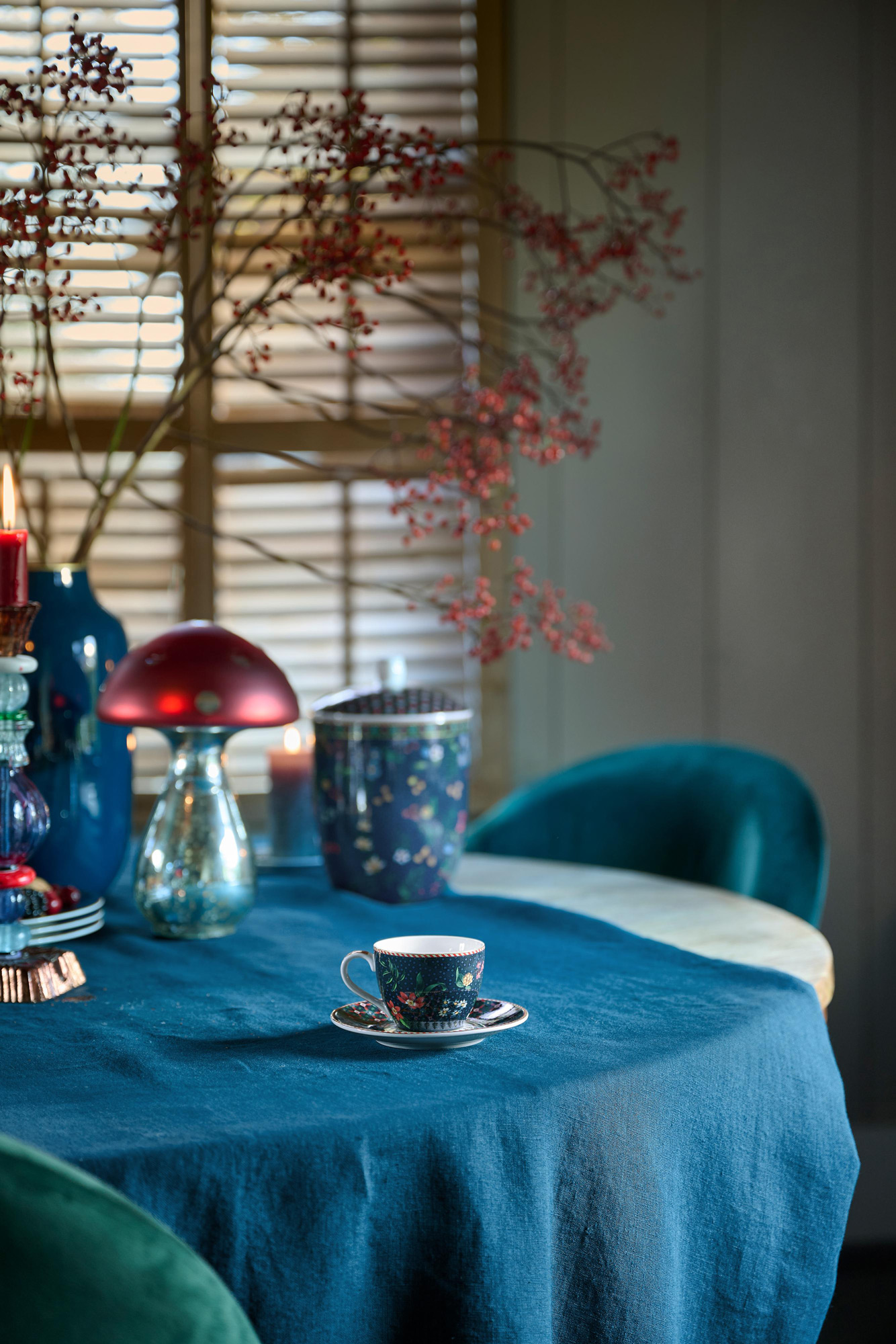 Pip Studio 2er Set Espresso Tasse & Untertasse Berry Blues |