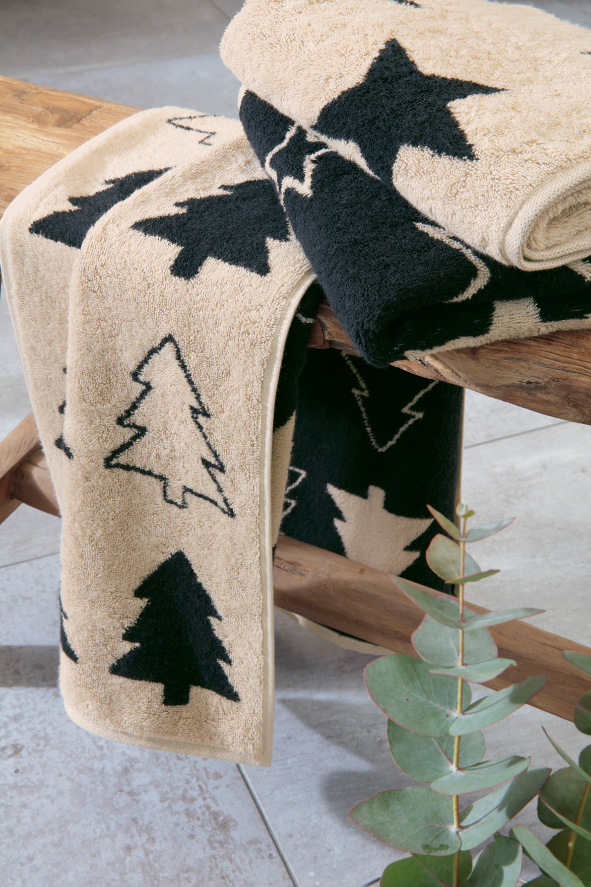 Cawö Handtuch Christmas Edition 792 | 39 natur-schwarz