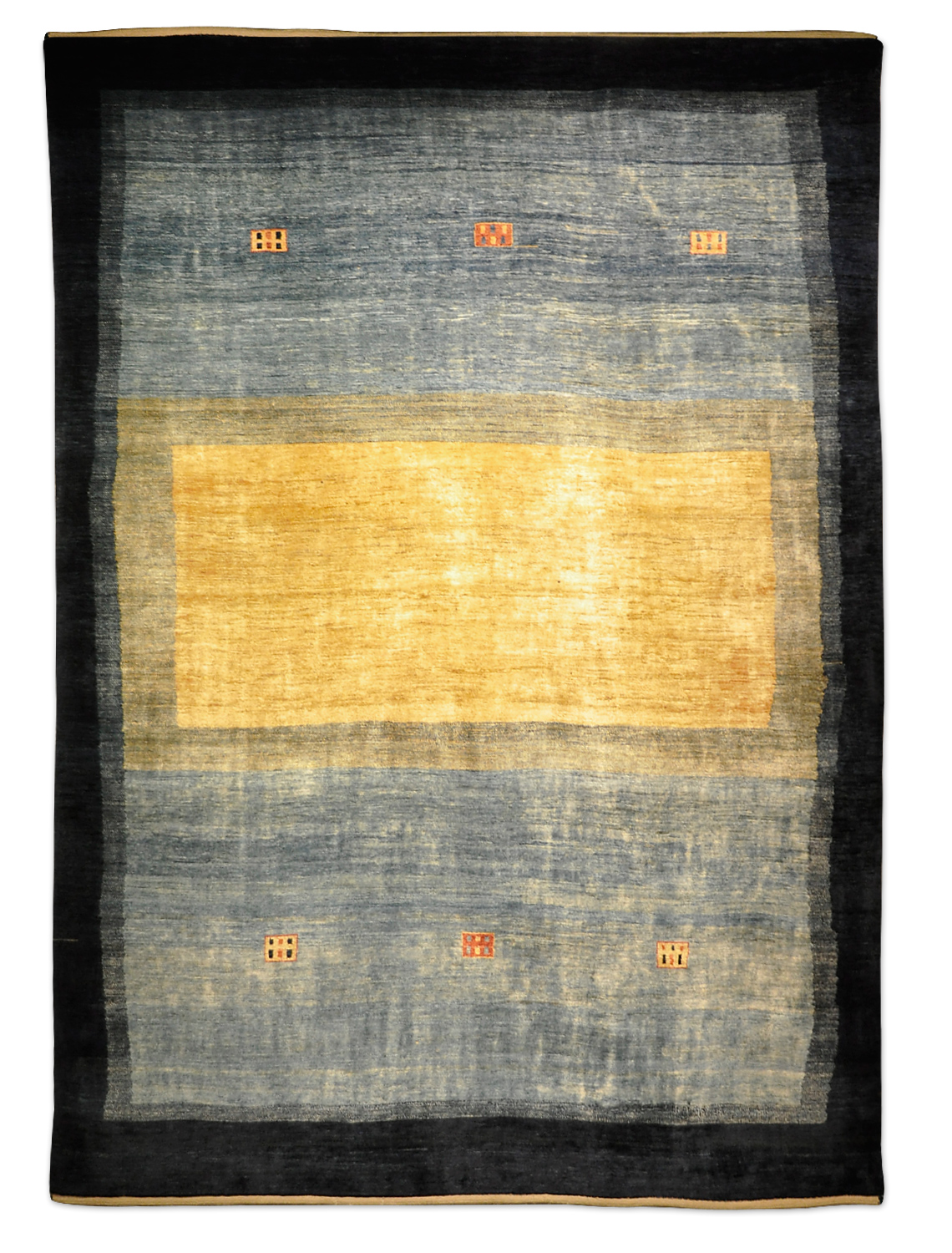 Gabbeh Perserteppich neu fein blau | Hochlandwolle 177 x 241 cm