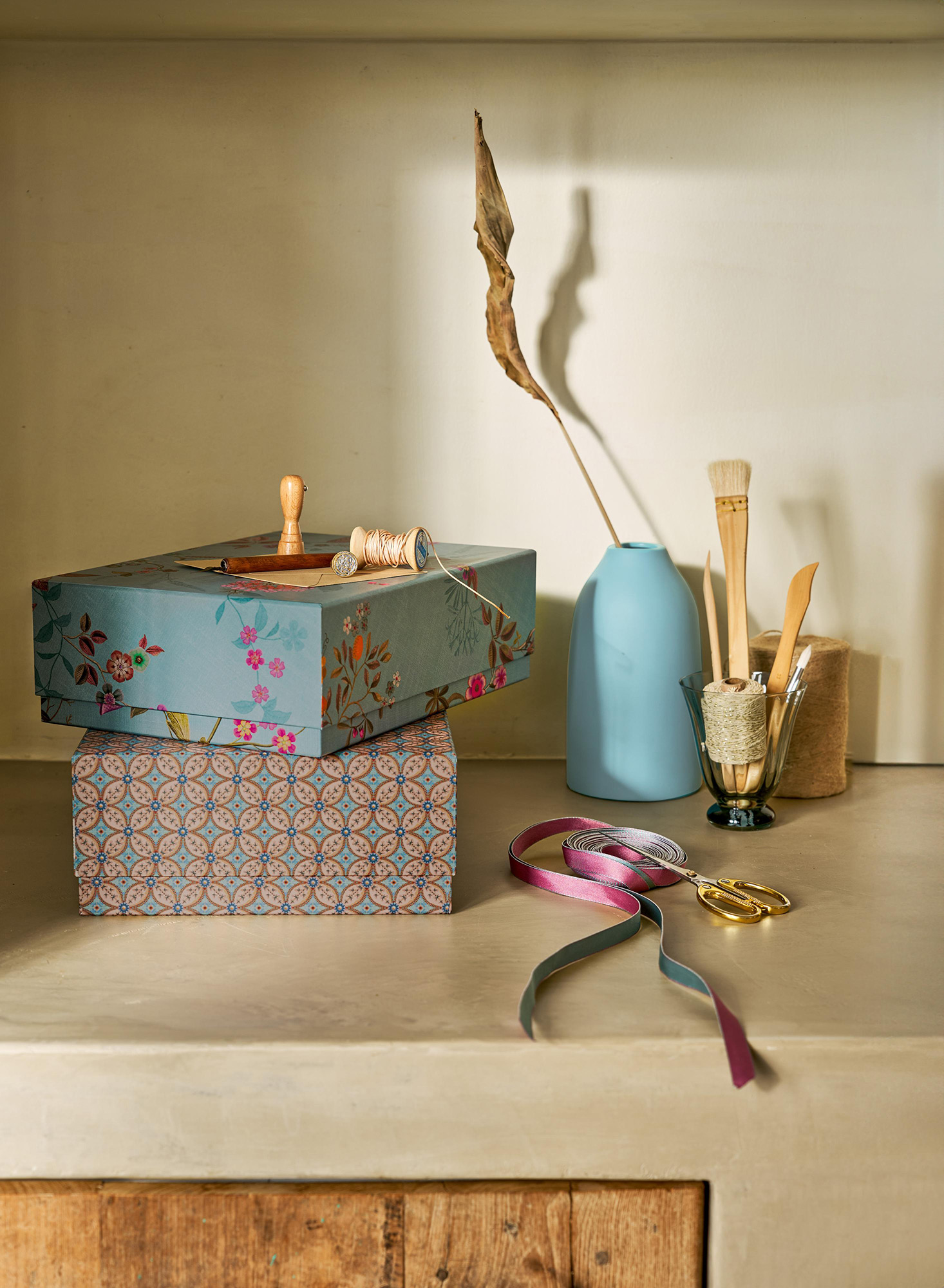 Pip Studio Porzellan Vase  | Matt Blue