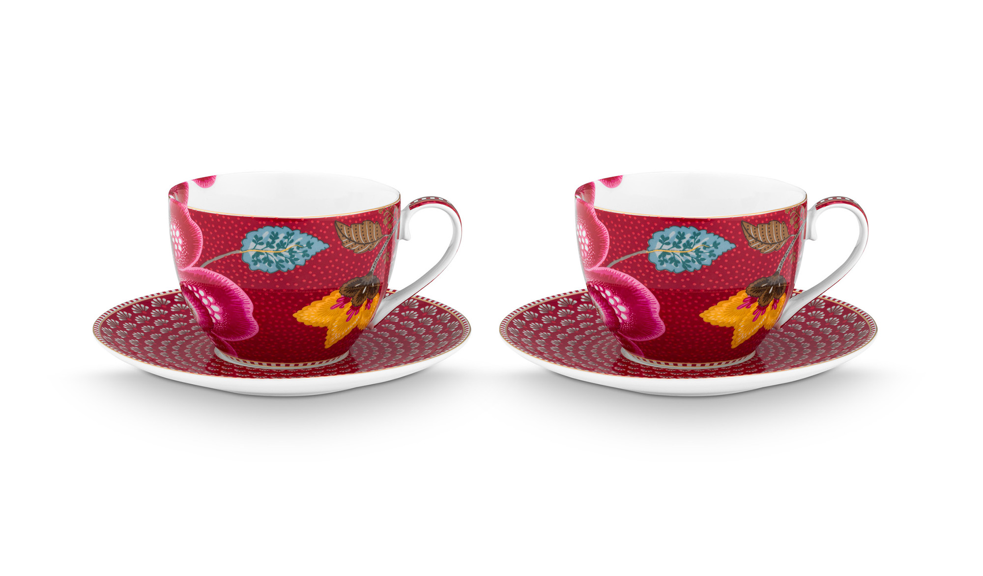 Pip Studio 2er Set Tasse & Untertasse Blooming Tales | Dark