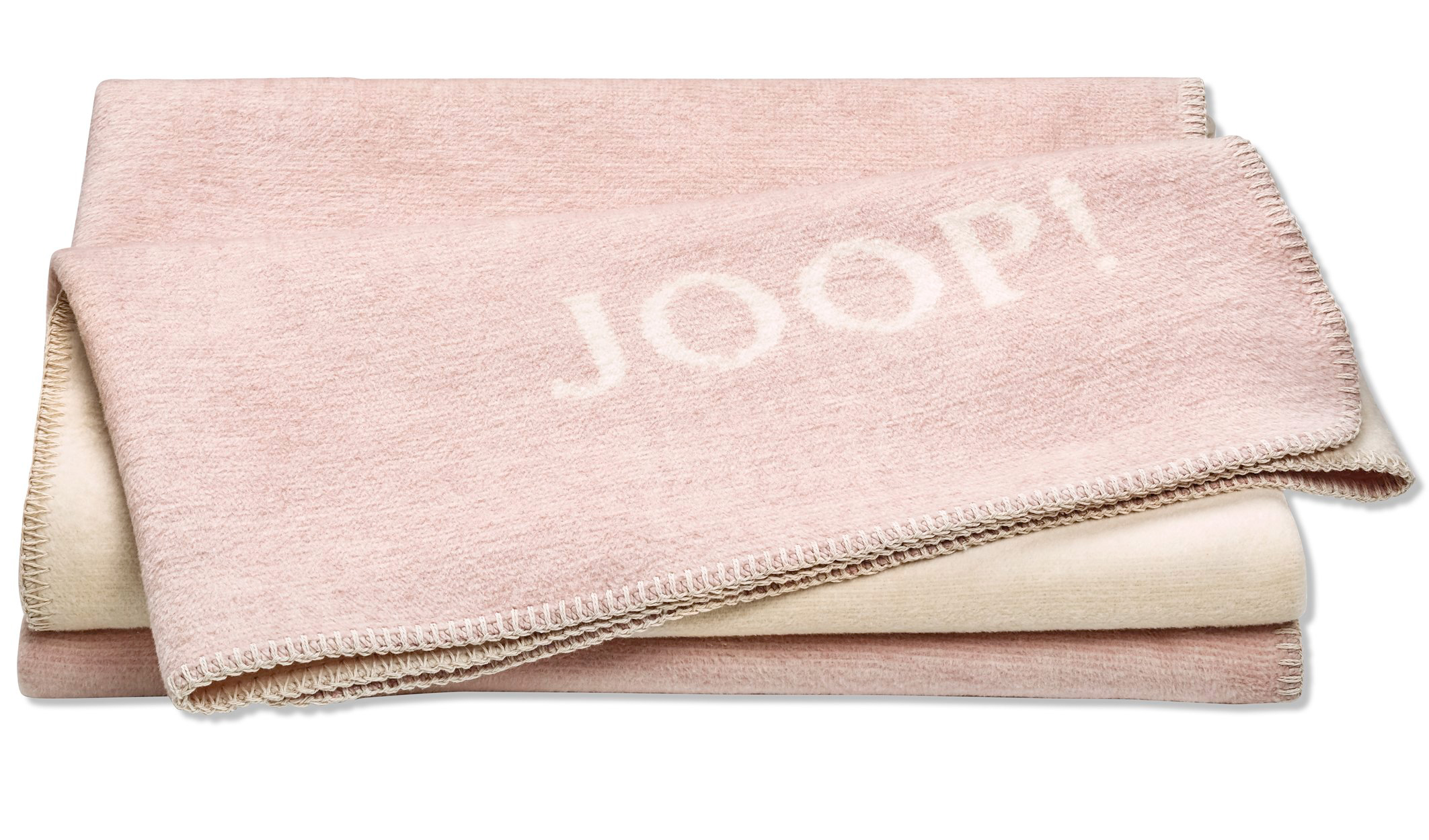 JOOP! Plaid / Wohndecke MELANGE DOUBLEFACE | Nude-Creme