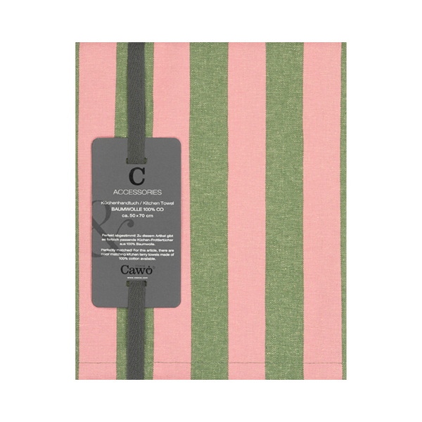 Cawö Geschirrtuch Prints & Stripes 546 | 24 oliv/rosa