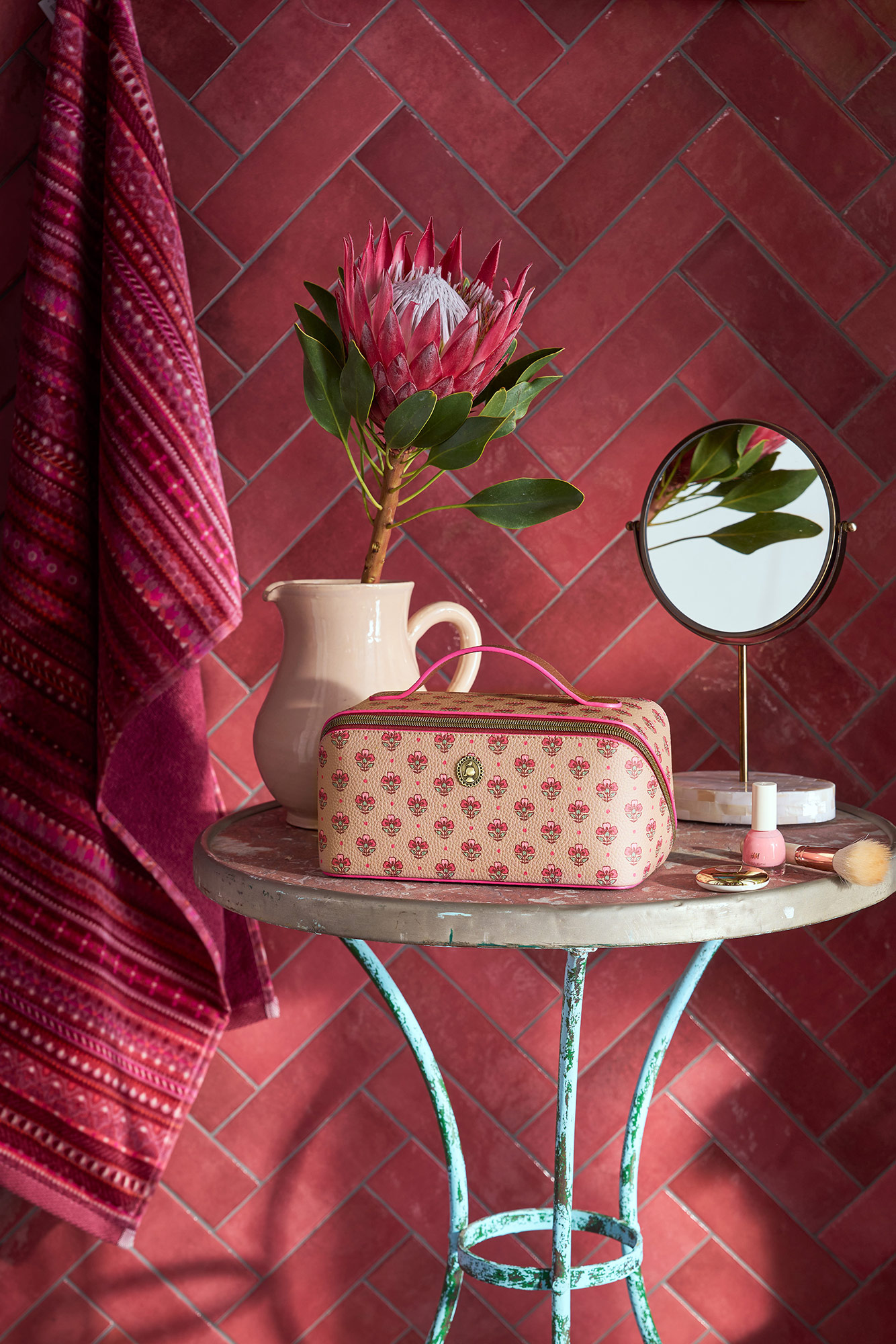 Pip Studio Kosmetiktasche Jaipur Flower | sand-pink