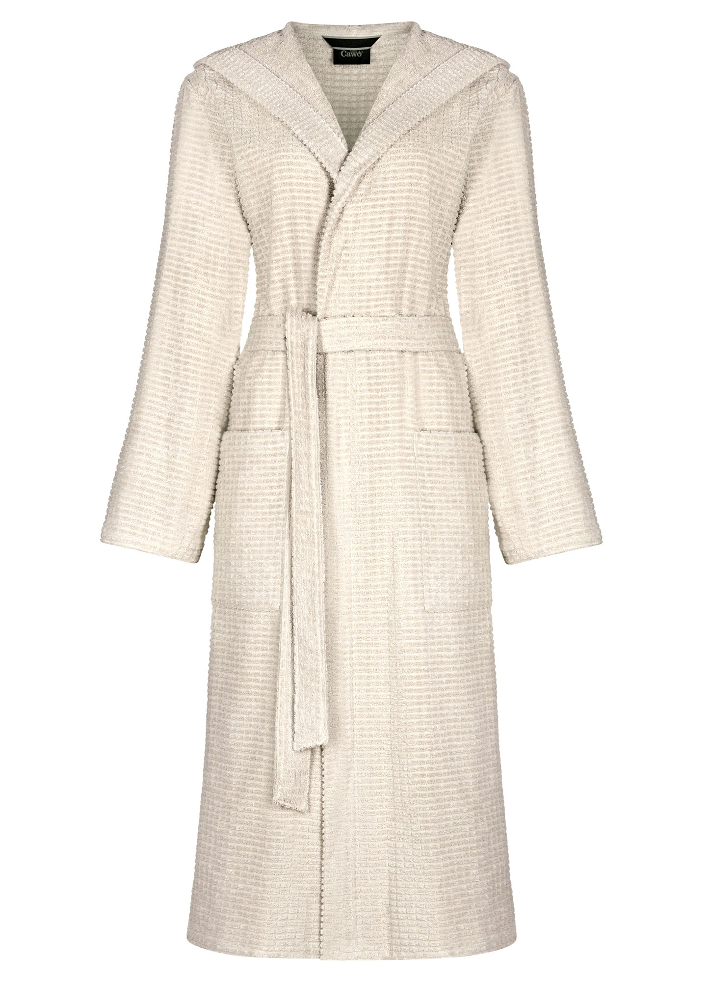 Cawö Damen Kapuze-Bademantel 6227 | 366 travertin
