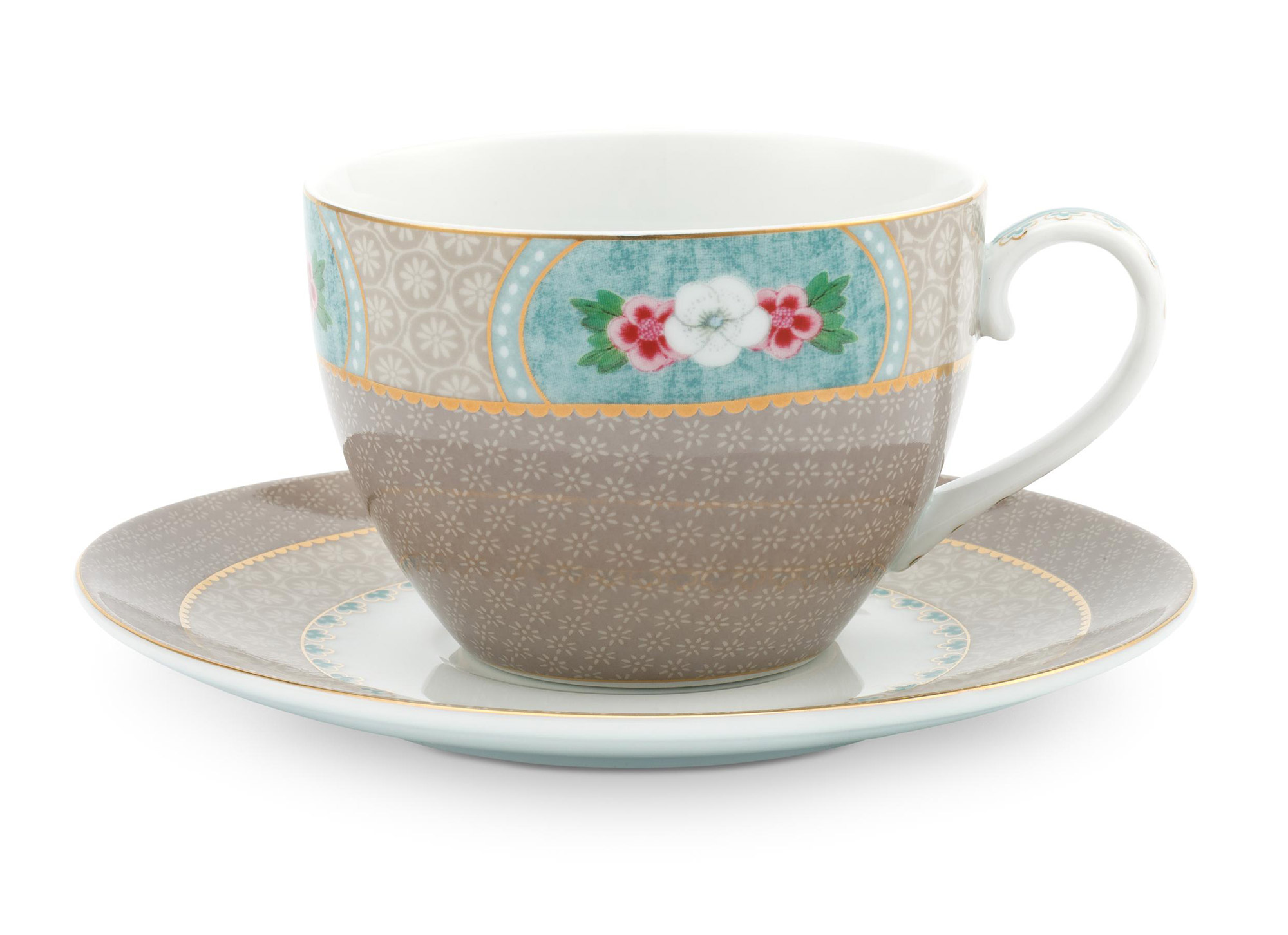 Pip Studio Cappuccino Tasse & Untertasse Blushing Birds | kh