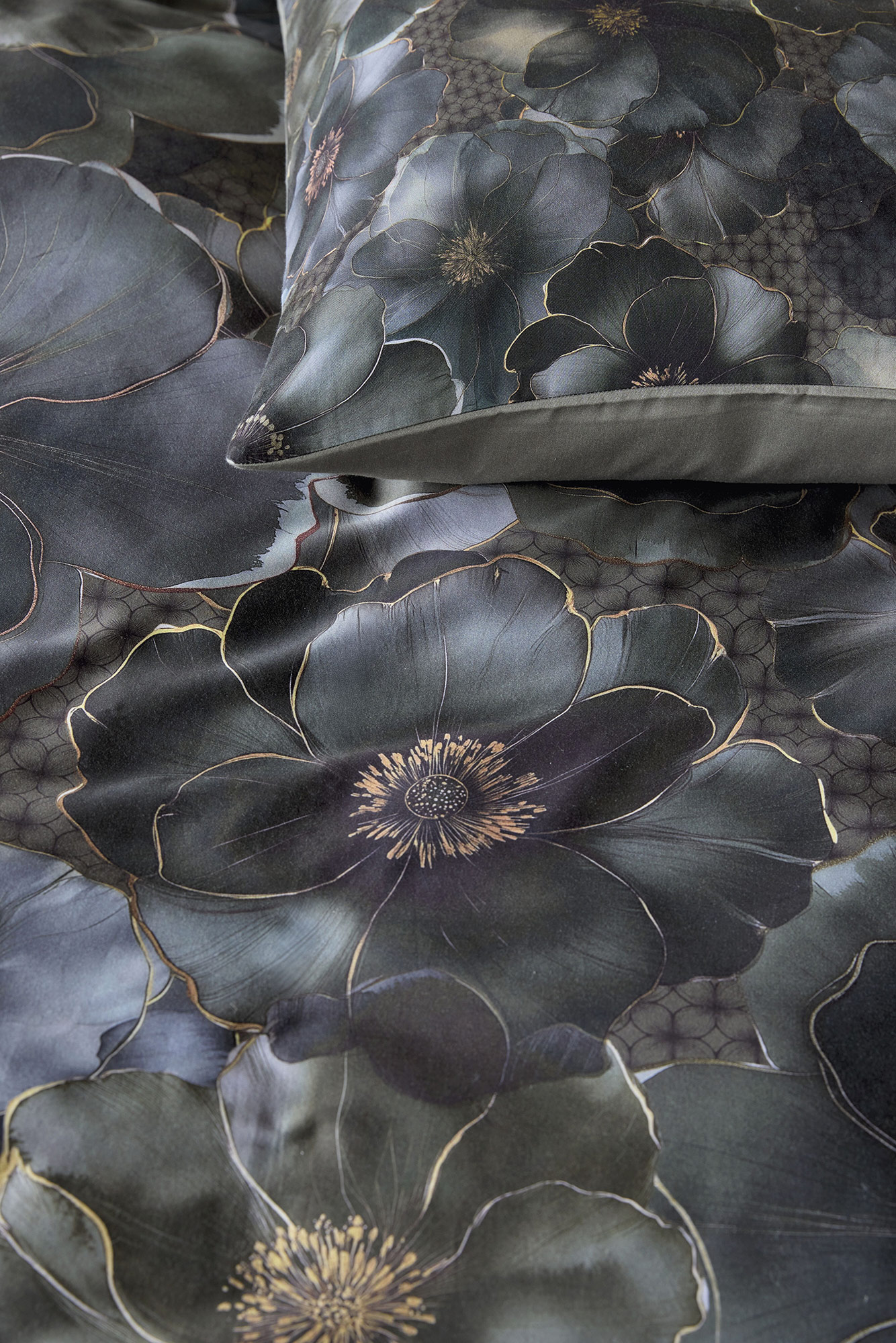 Beddinghouse  Baumwoll-Bettwäsche Decorum | graugrün