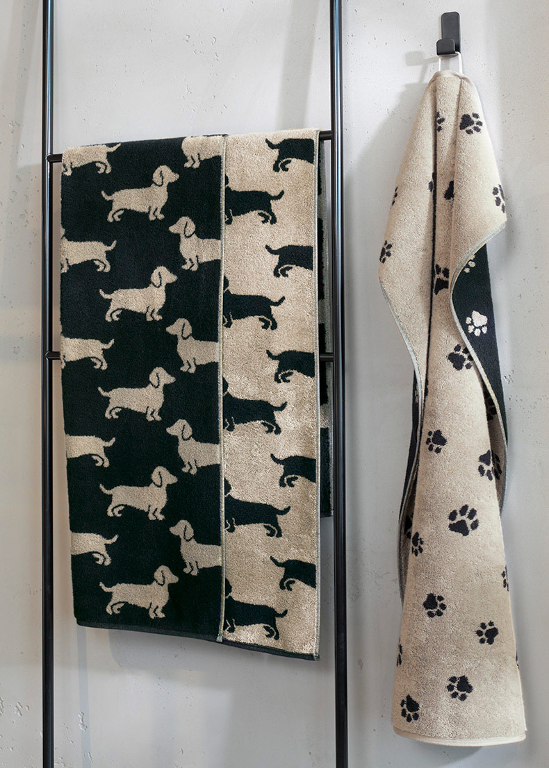 Cawö Handtuch We love Dogs 6247 | 93 schwarz/beige