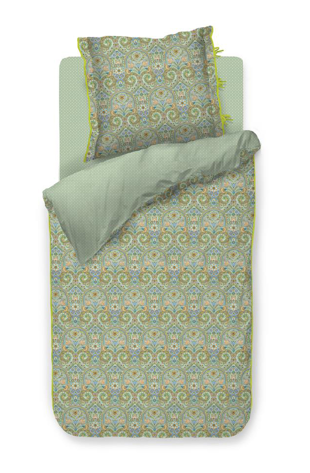 Pip Studio Satinbettwäsche Kikoy | grün