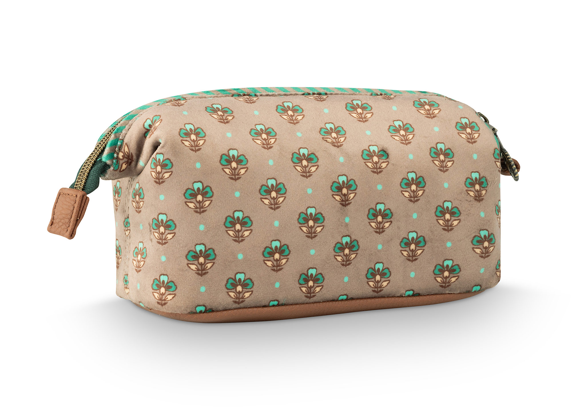 Pip Studio Kosmetiktasche Jaipur Flower | khaki-grün
