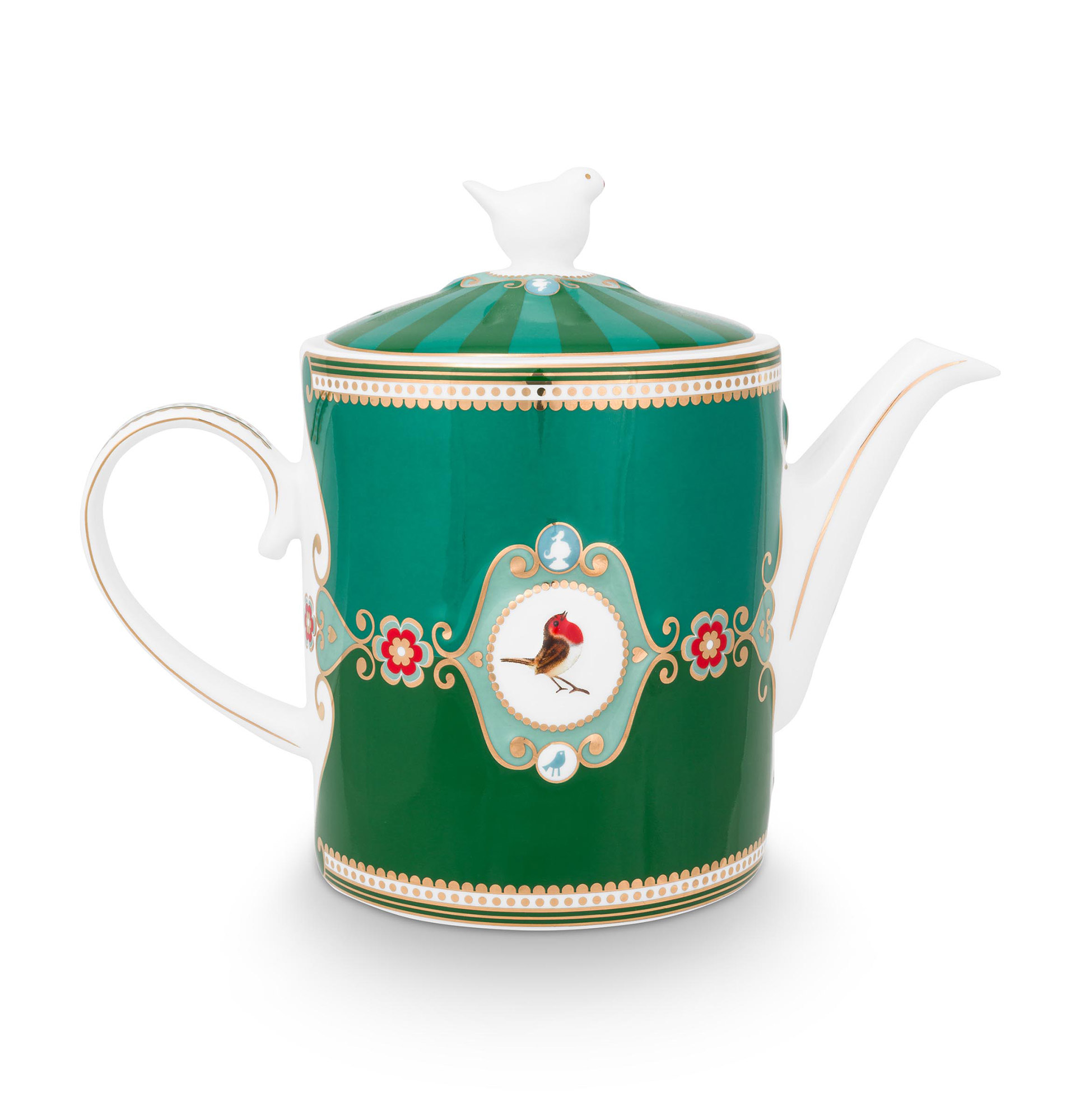 Pip Studio Teekanne gross Love Birds | Smaragdgrün